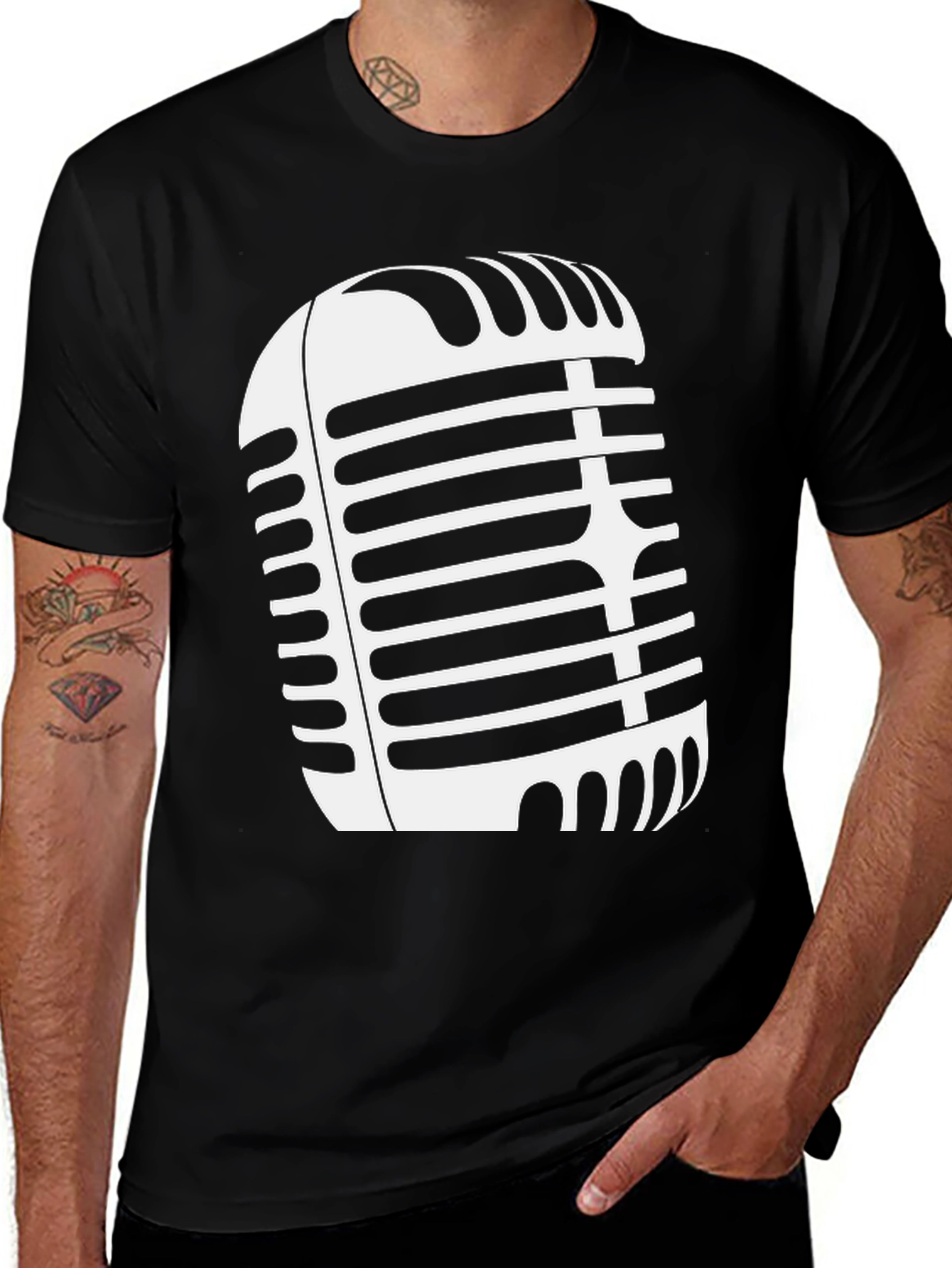 Variant 23 of Vintage Microphone Graphic Tee - Classic Style