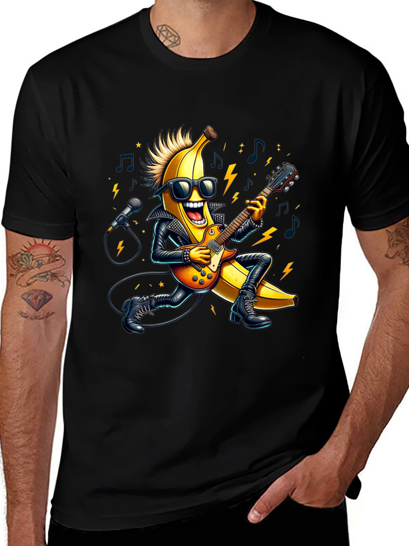 Variant 18 of Rockstar Banana Graphic Tee - Cool & Unique!