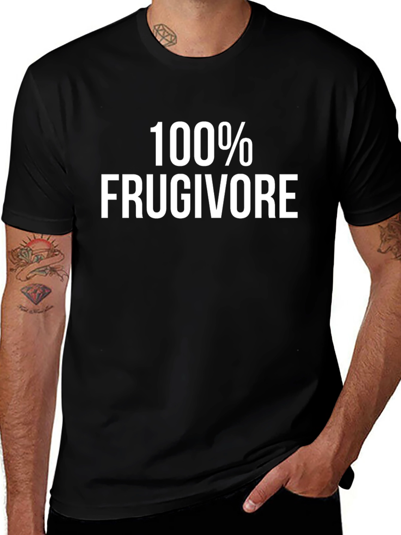 Variant 18 of 100% Frugivore Graphic T-Shirt - Vegan Fruit Diet Tee