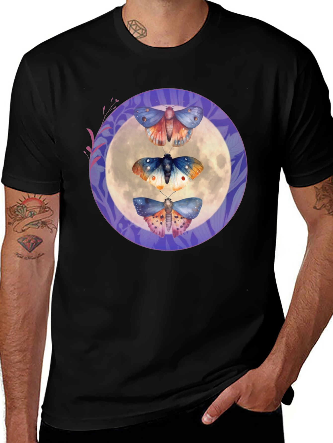 Variant 14 of Moths on Moon Graphic T-Shirt