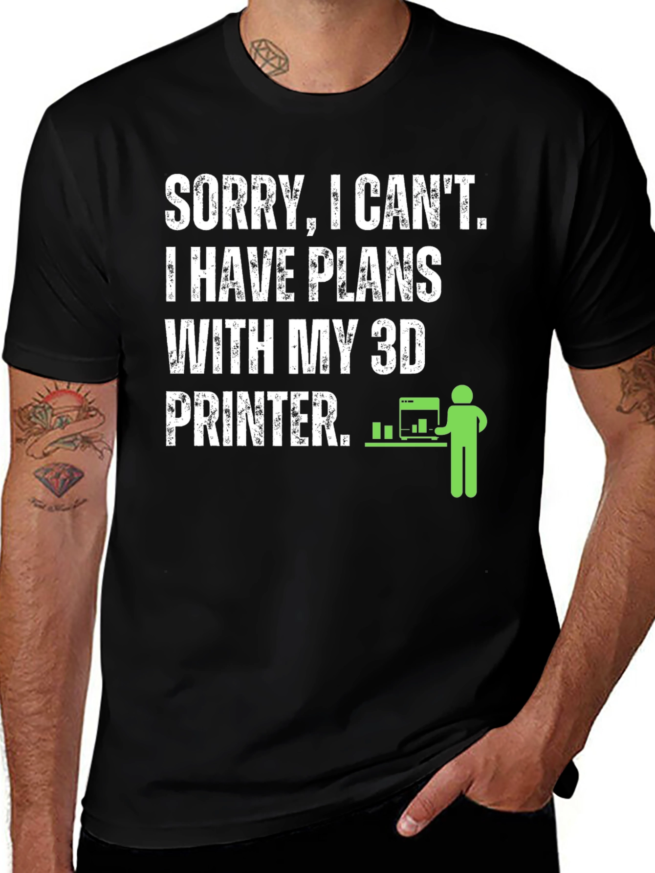 Variant 22 of 3D Printer Plans Graphic Tee - Black