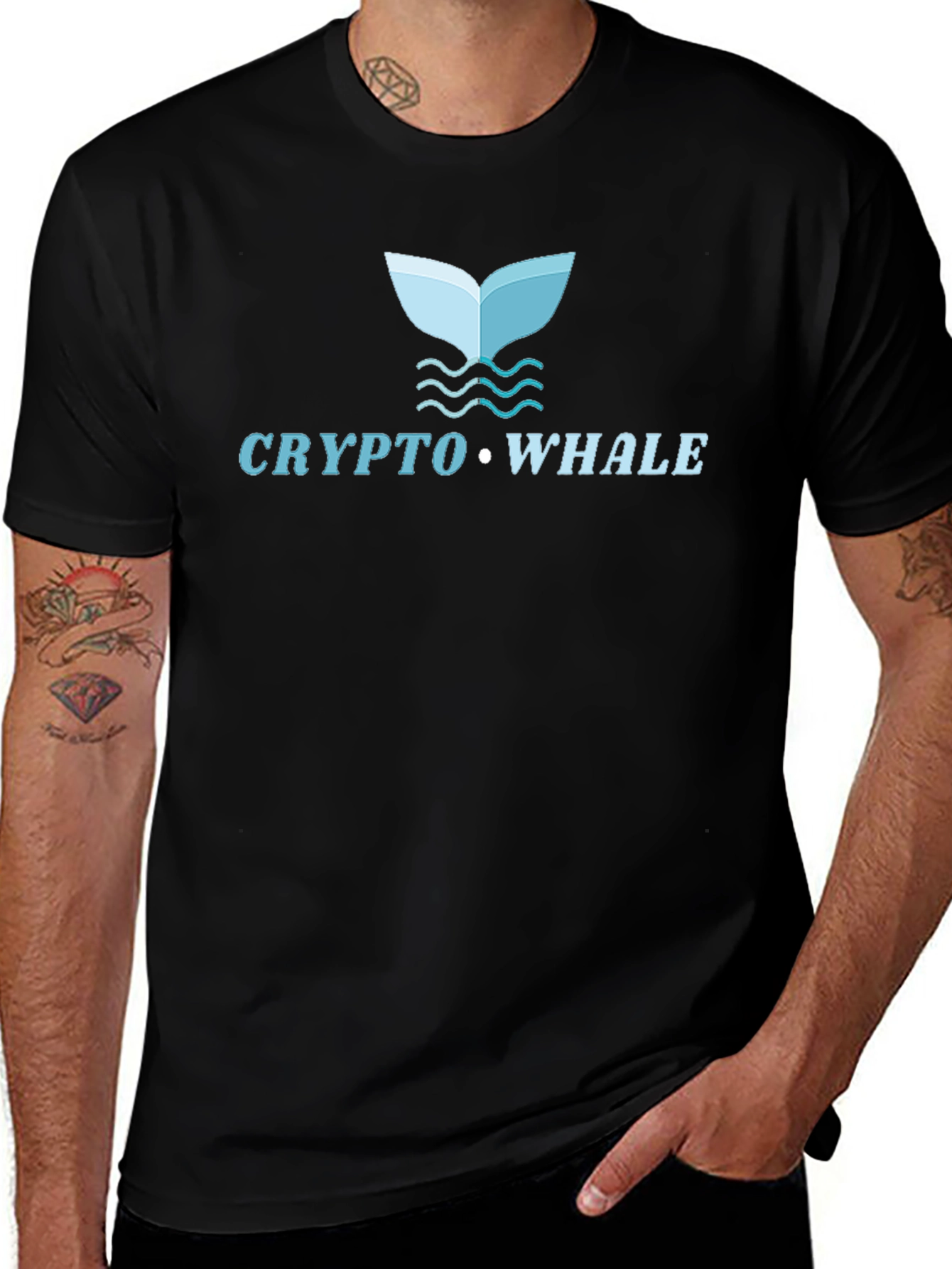 Variant 5 of Crypto Whale Black Graphic Tee