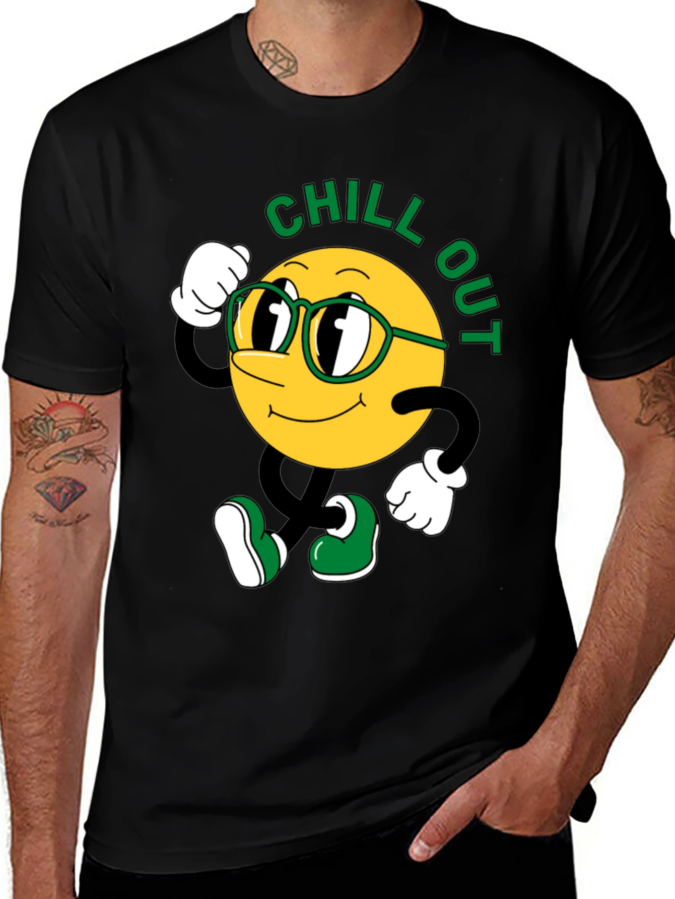 Variant 20 of Chill Out Graphic Tee - Funny Smiley Face Shirt