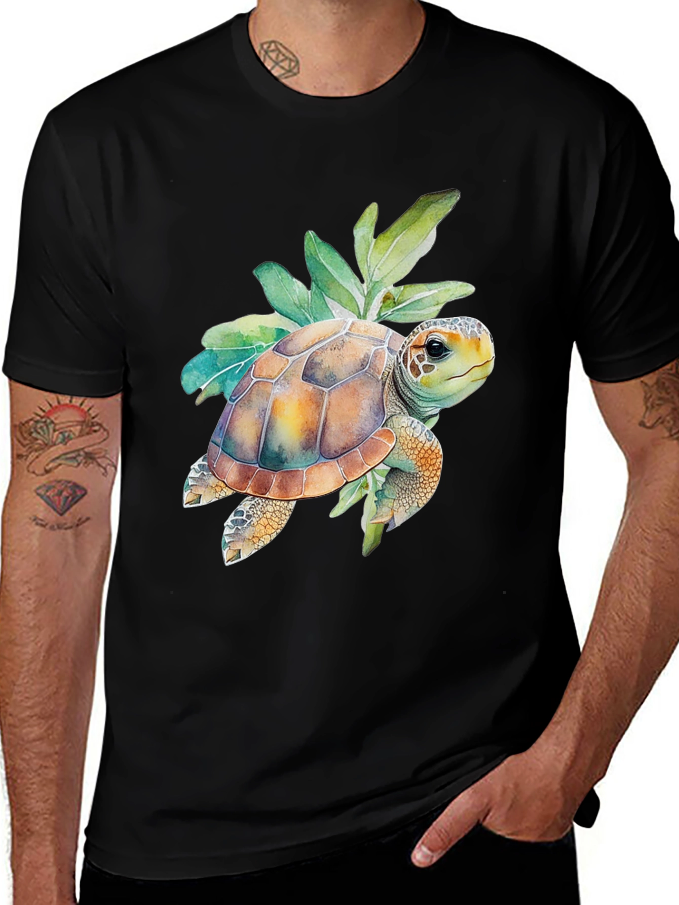 Variant 8 of Turtle Graphic Tee - Sea Life Print