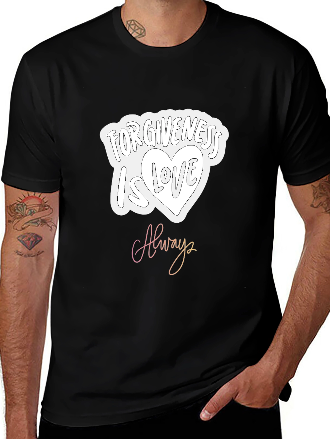 Variant 14 of Forgiveness Is Love Always Black Graphic Tee