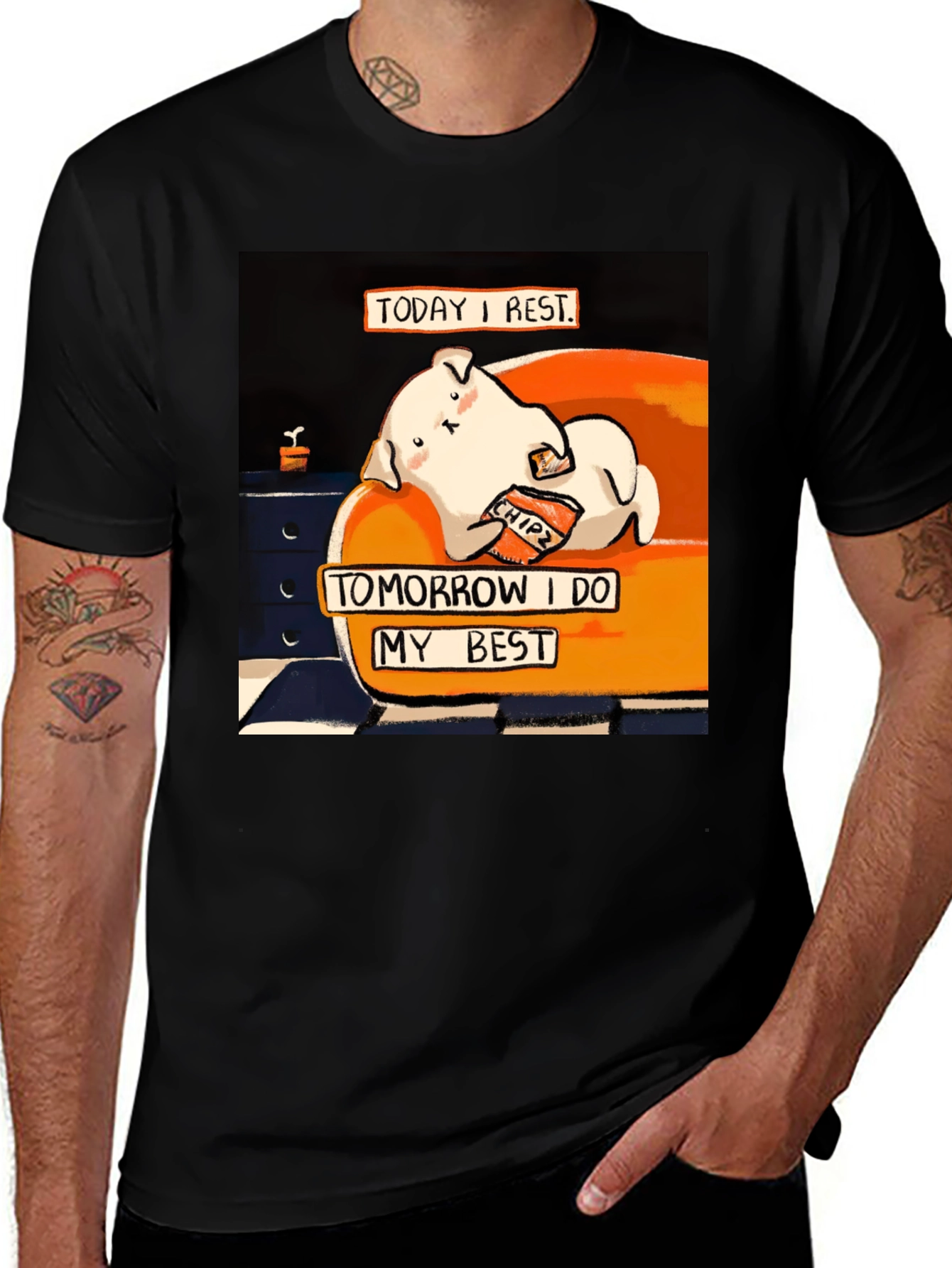 Lazy Day T-Shirt: Cute Dog Design