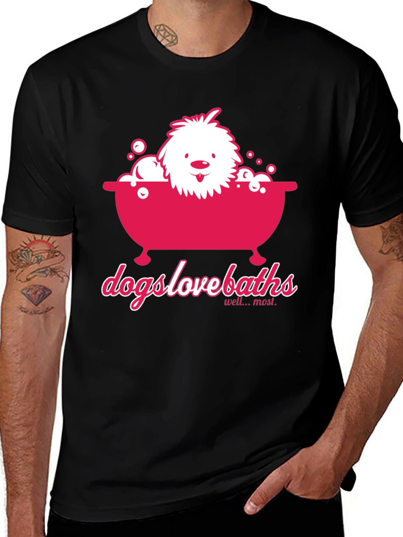 Variant 14 of Dogs Love Baths T-Shirt - Funny Dog Graphic Tee