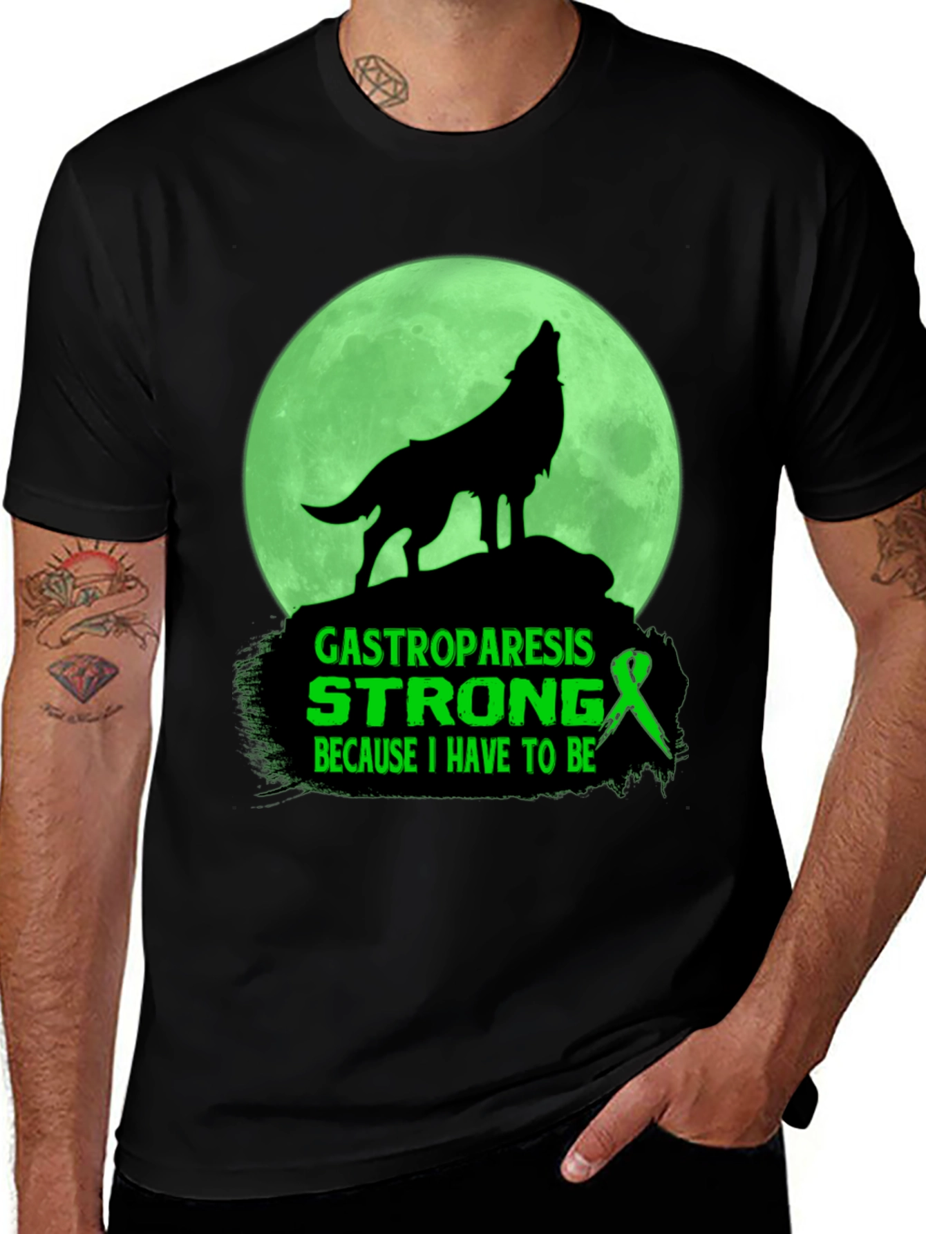 Gastroparesis Strong Wolf T-Shirt