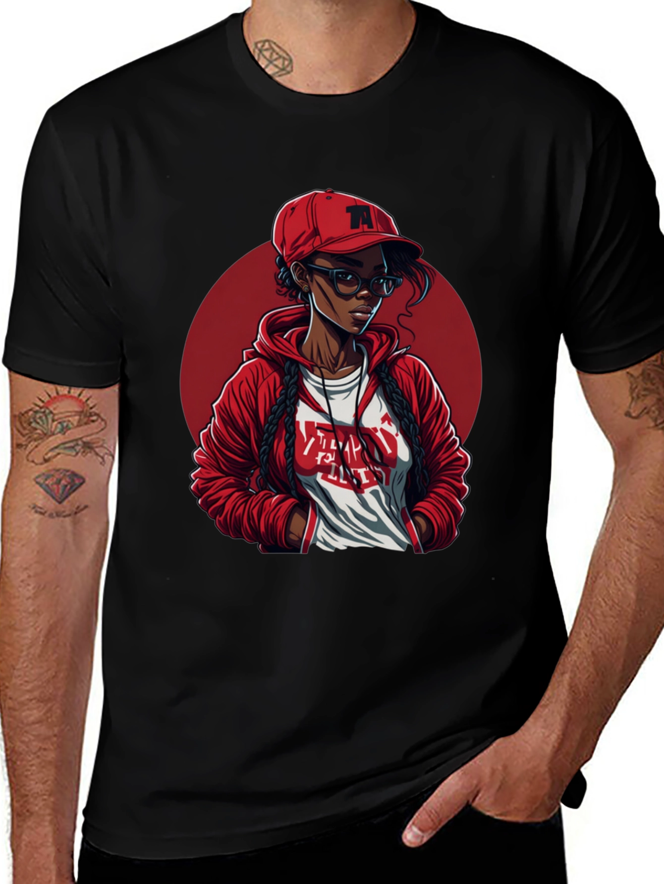 Variant 14 of Cool Graphic Tee - Hip Hop Cartoon