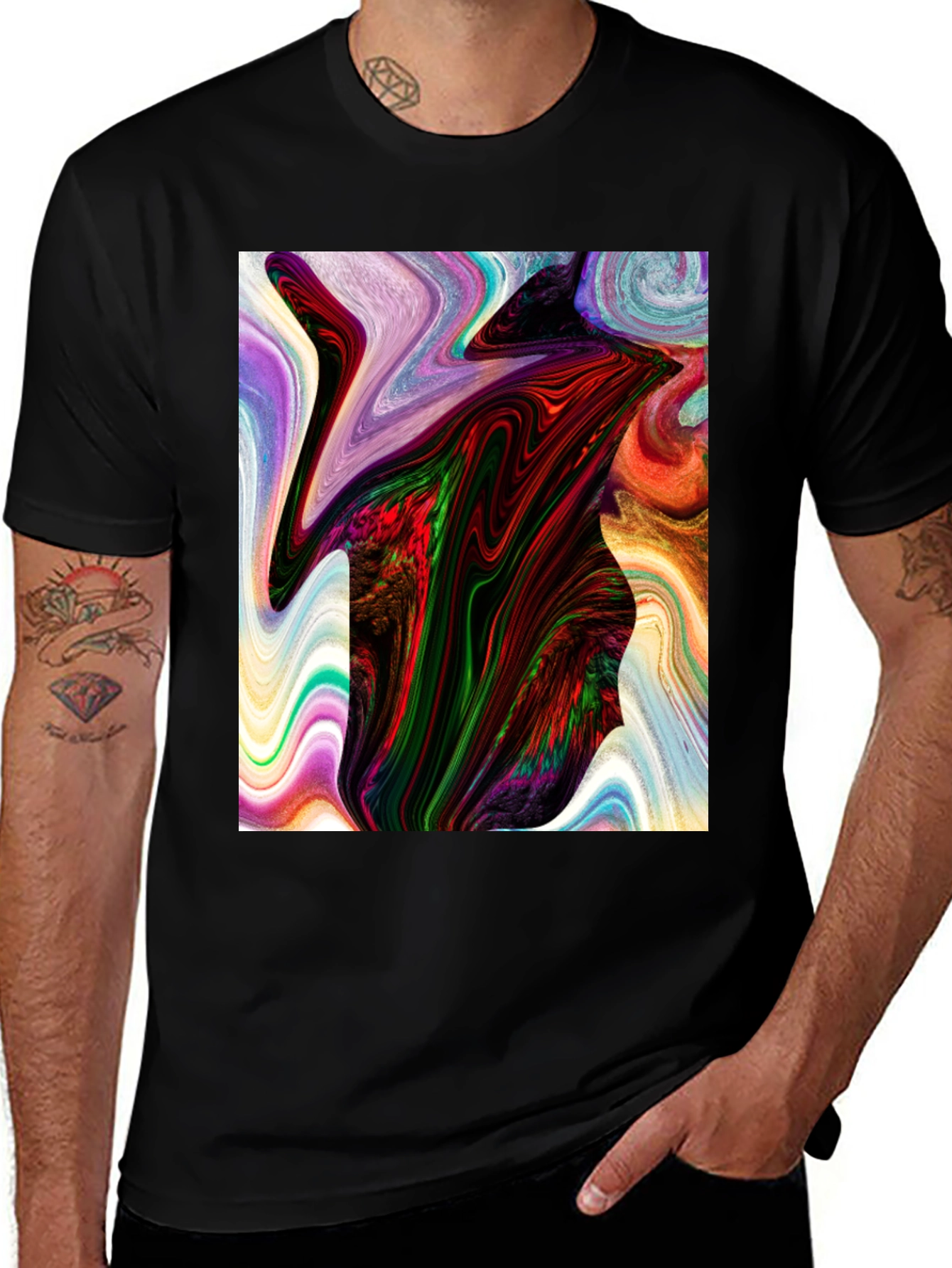 Variant 26 of Abstract Swirl Art T-Shirt - Modern Graphic Tee