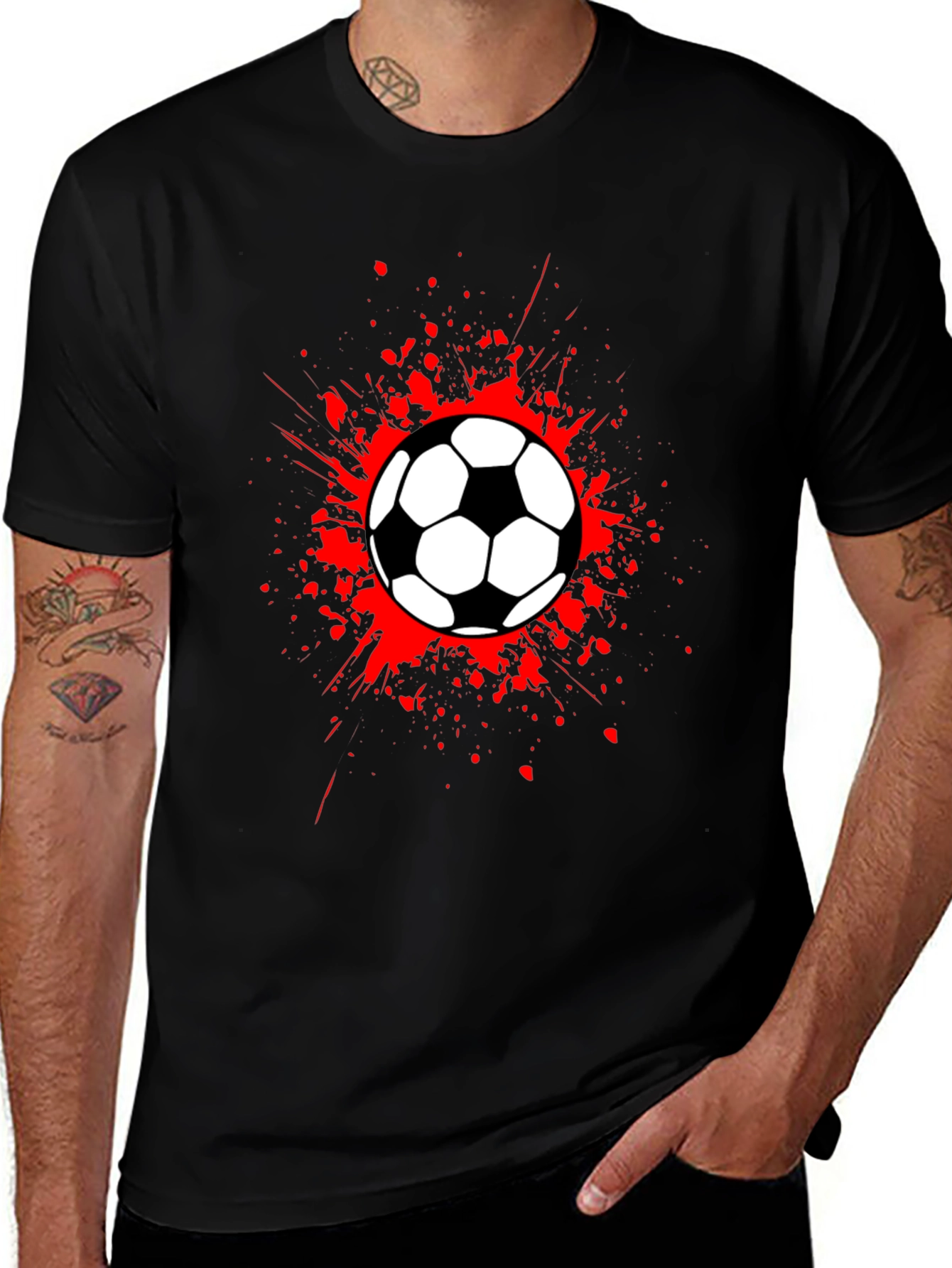 Variant 17 of Soccer Ball Splatter T-Shirt