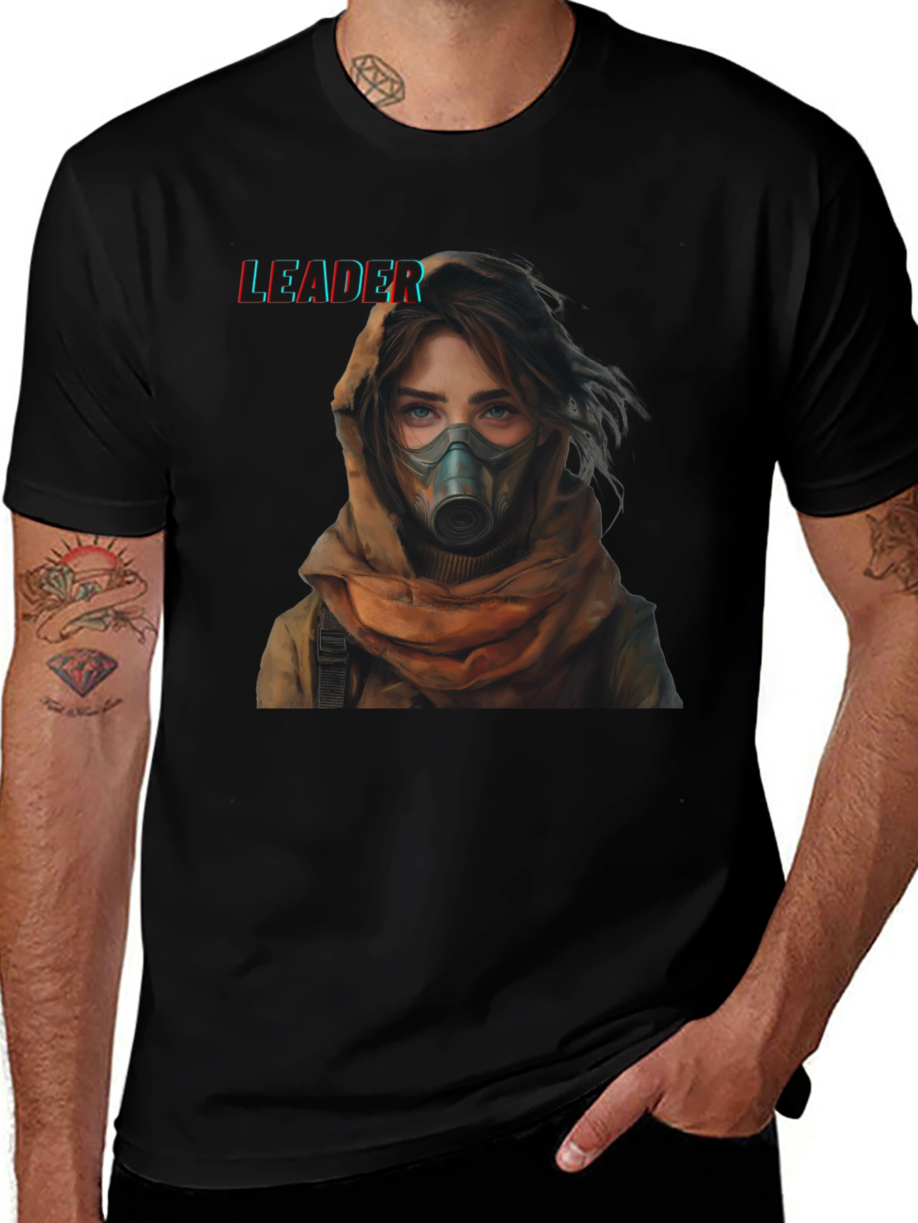 Variant 26 of Leader Graphic T-Shirt - Woman in Gas Mask