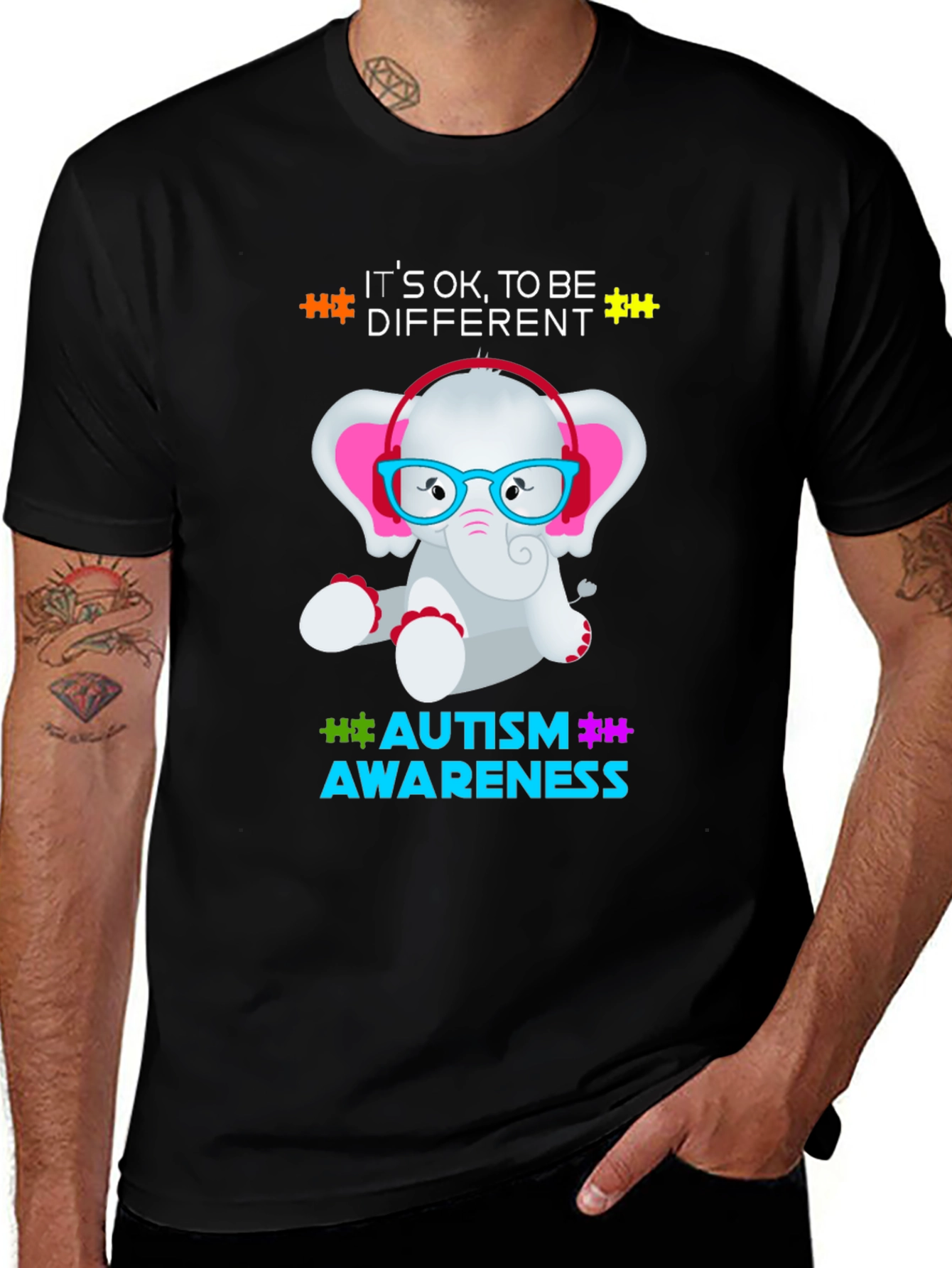Variant 23 of Autism Awareness Elephant T-Shirt