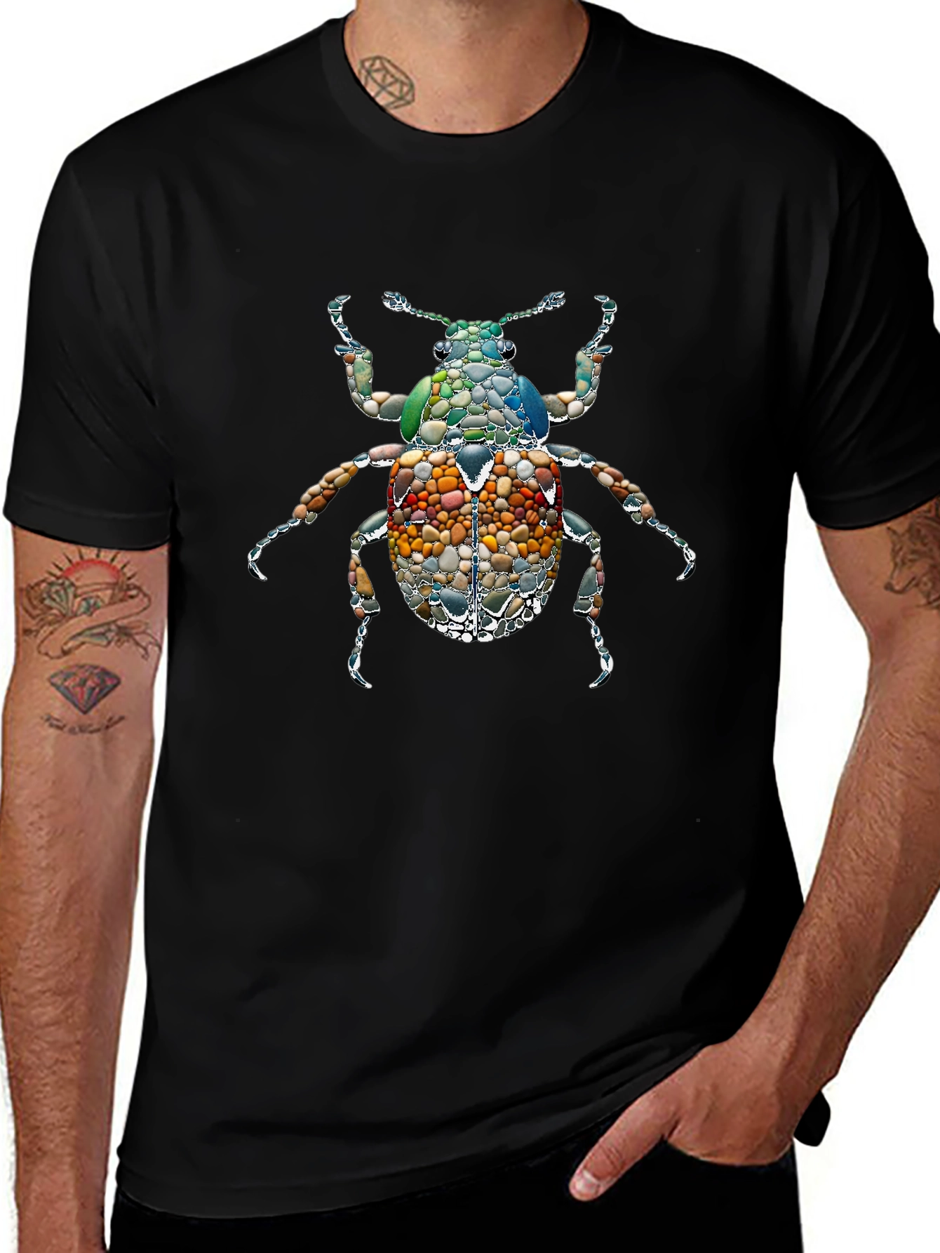 Stone Beetle Graphic Tee - Unique Nature Inspired Design