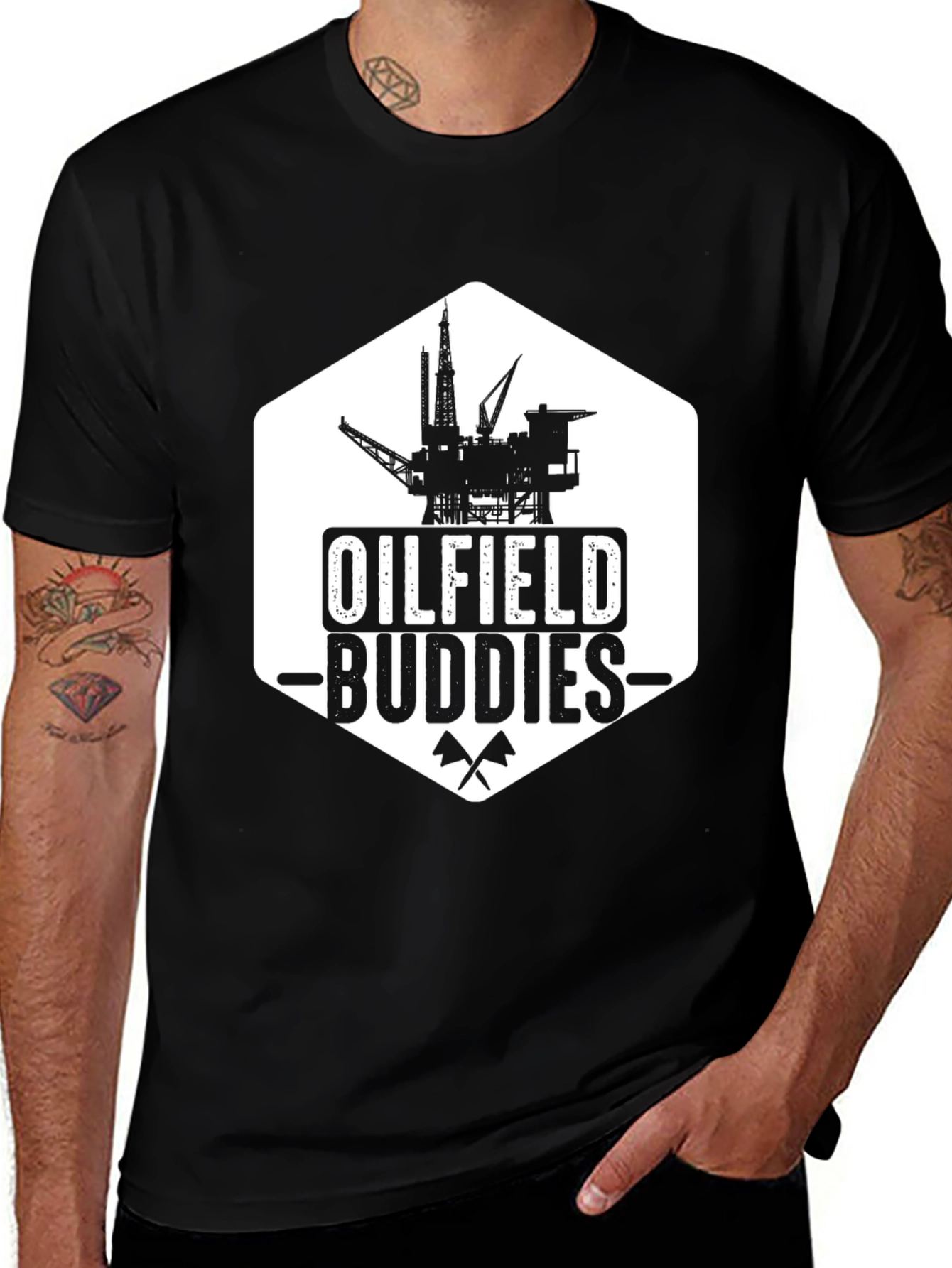 Variant 30 of Oilfield Buddies Black Graphic T-Shirt