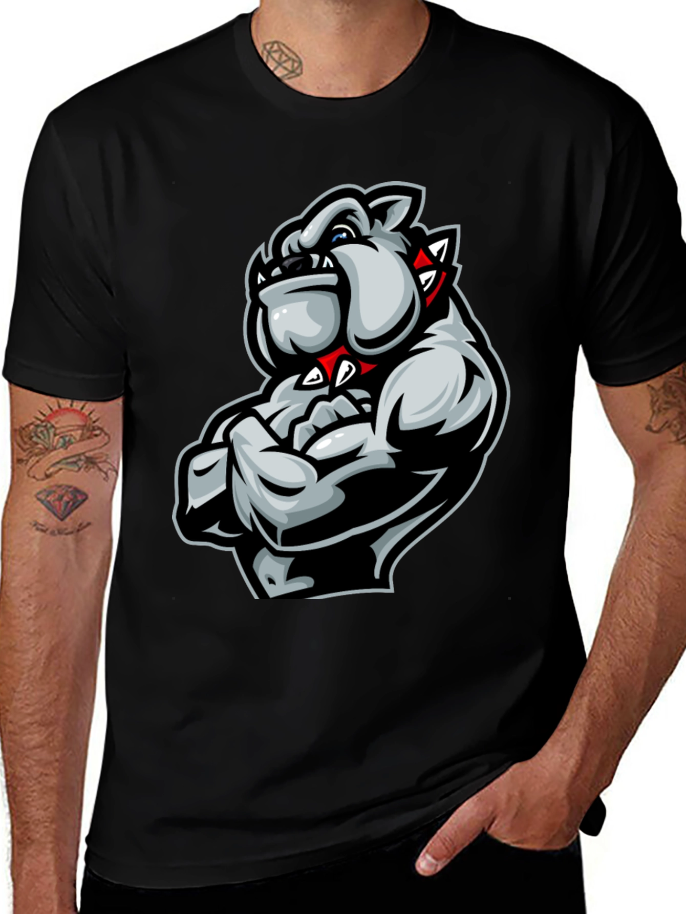 Variant 24 of Bulldog Muscle T-Shirt - Fierce Graphic Tee