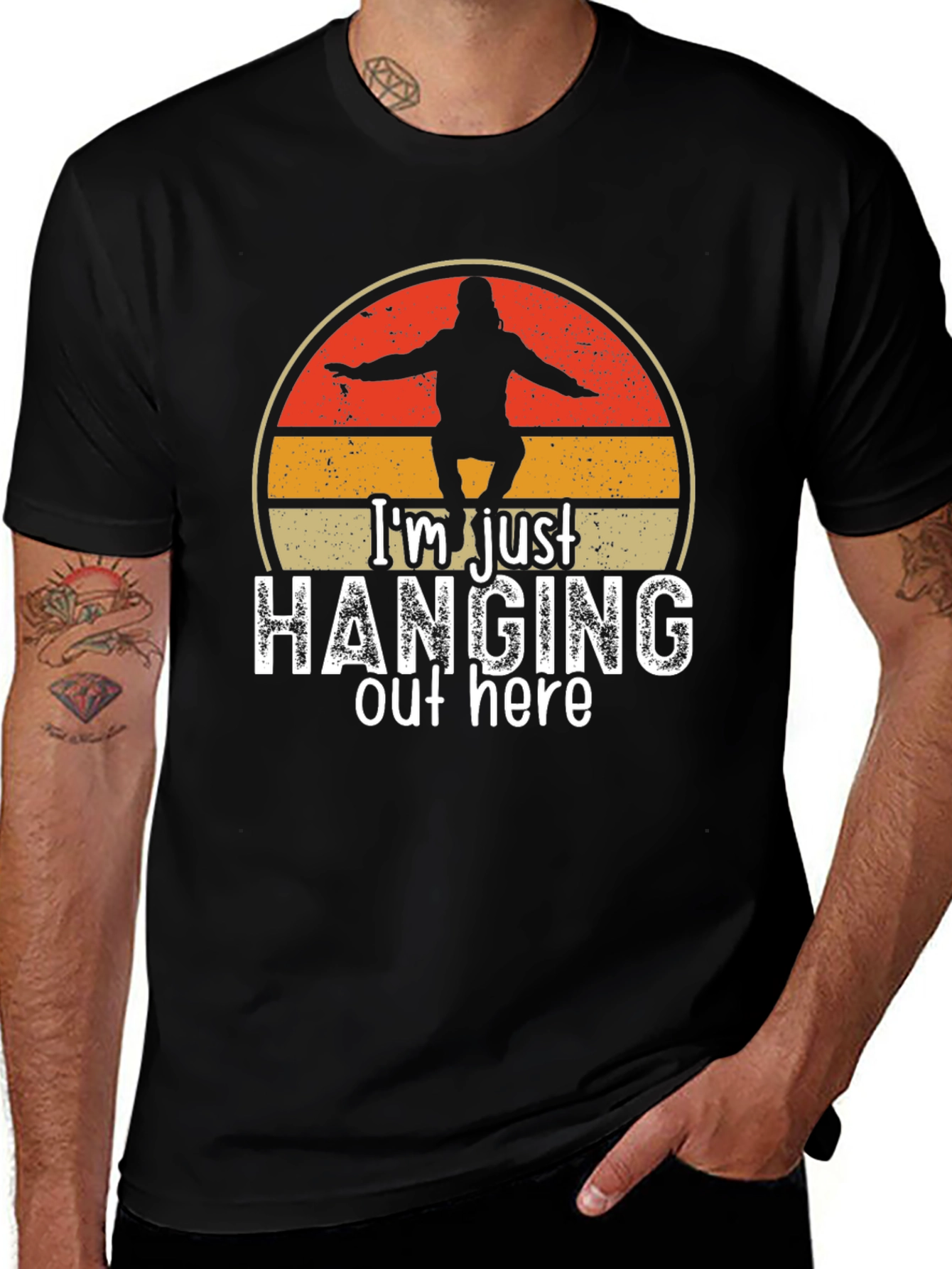 Variant 15 of Hanging Out Here T-Shirt Funny Silhouette