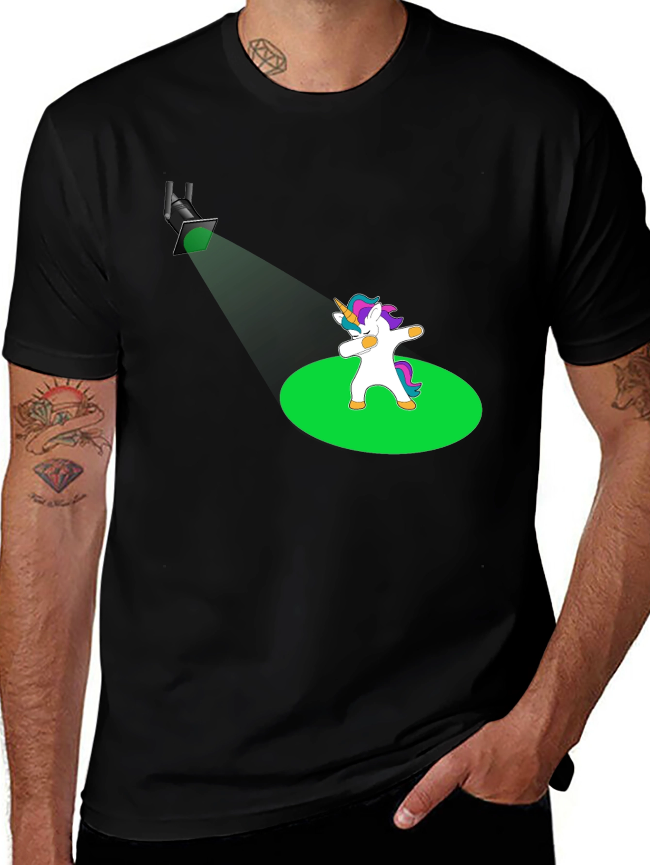Variant 8 of Dabbing Unicorn T-Shirt - Spotlight Design