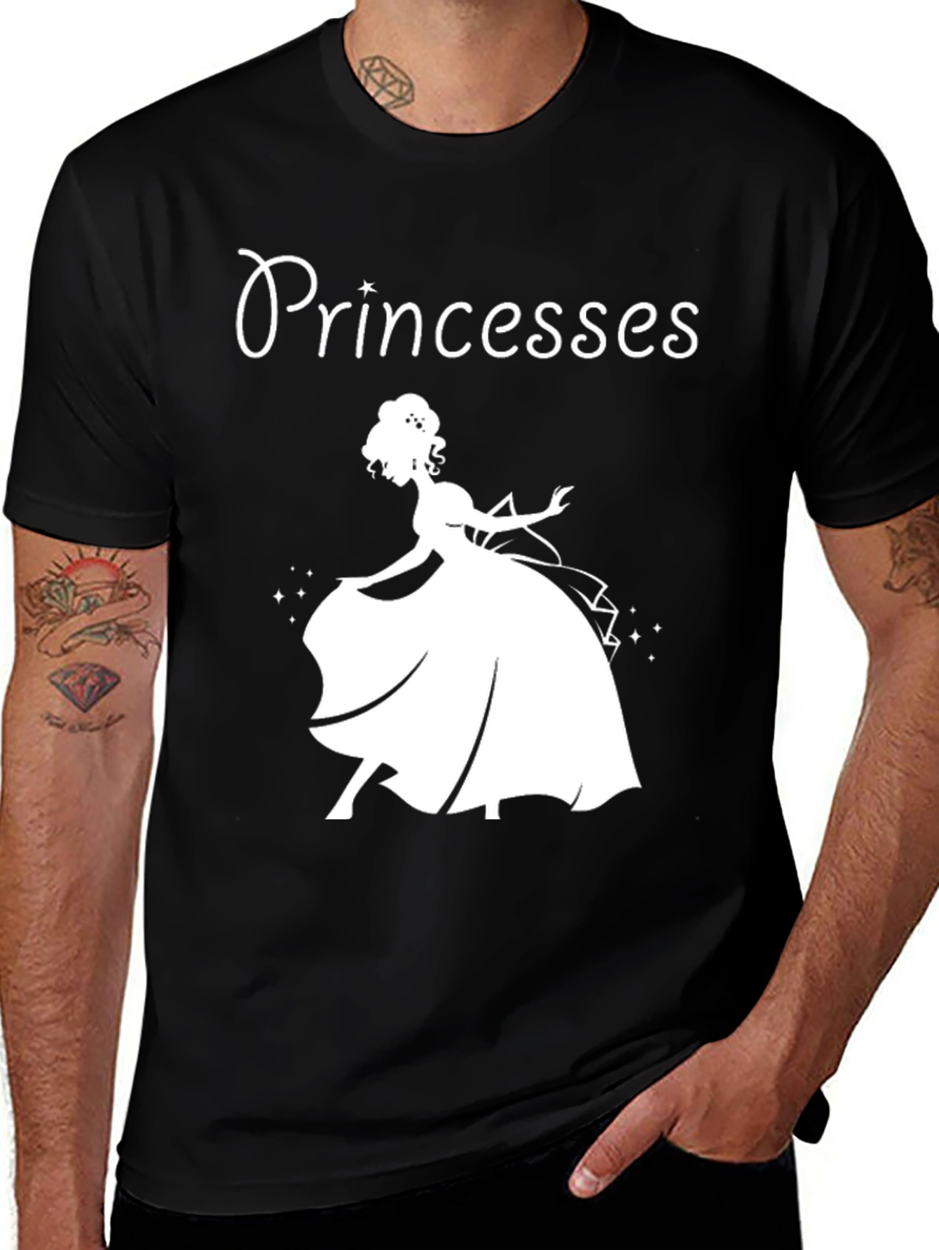 Variant 29 of Princesses Graphic Tee - Black Cotton T-Shirt