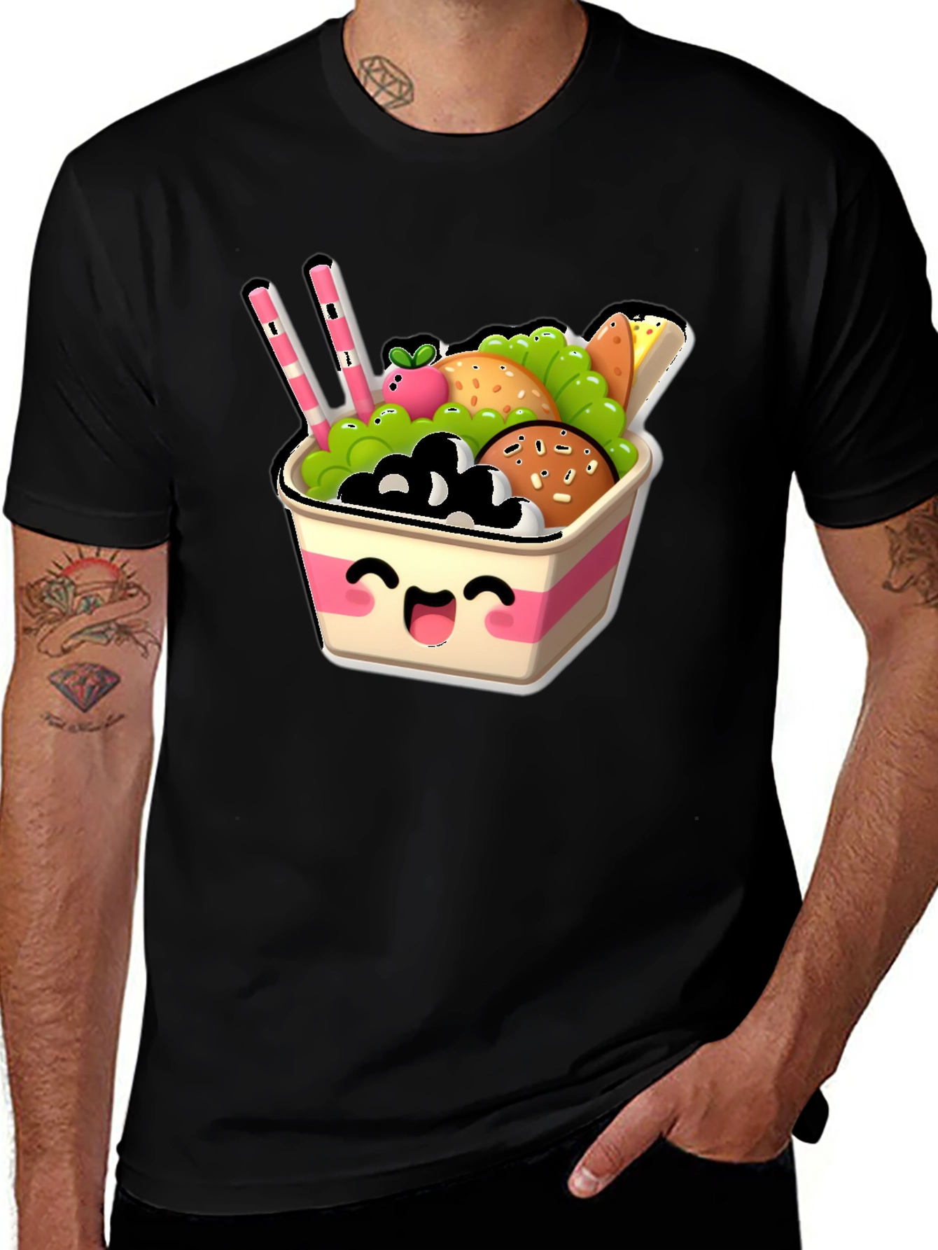 Variant 11 of Kawaii Food Bowl T-Shirt - Cute Graphic Tee