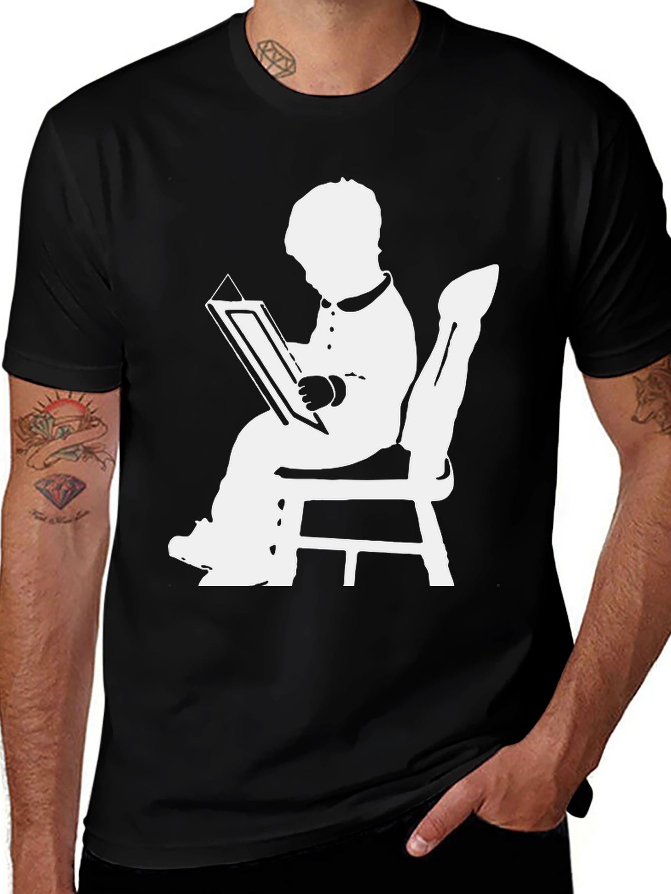Variant 28 of Reading Silhouette Graphic T-Shirt - Black
