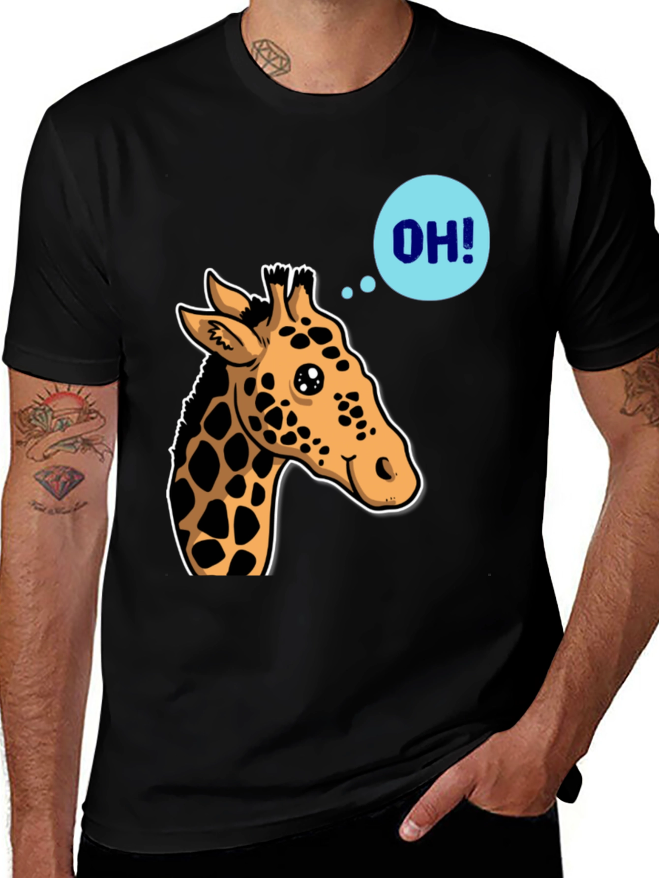 Giraffe OH! Graphic Tee - Unique Animal Shirt