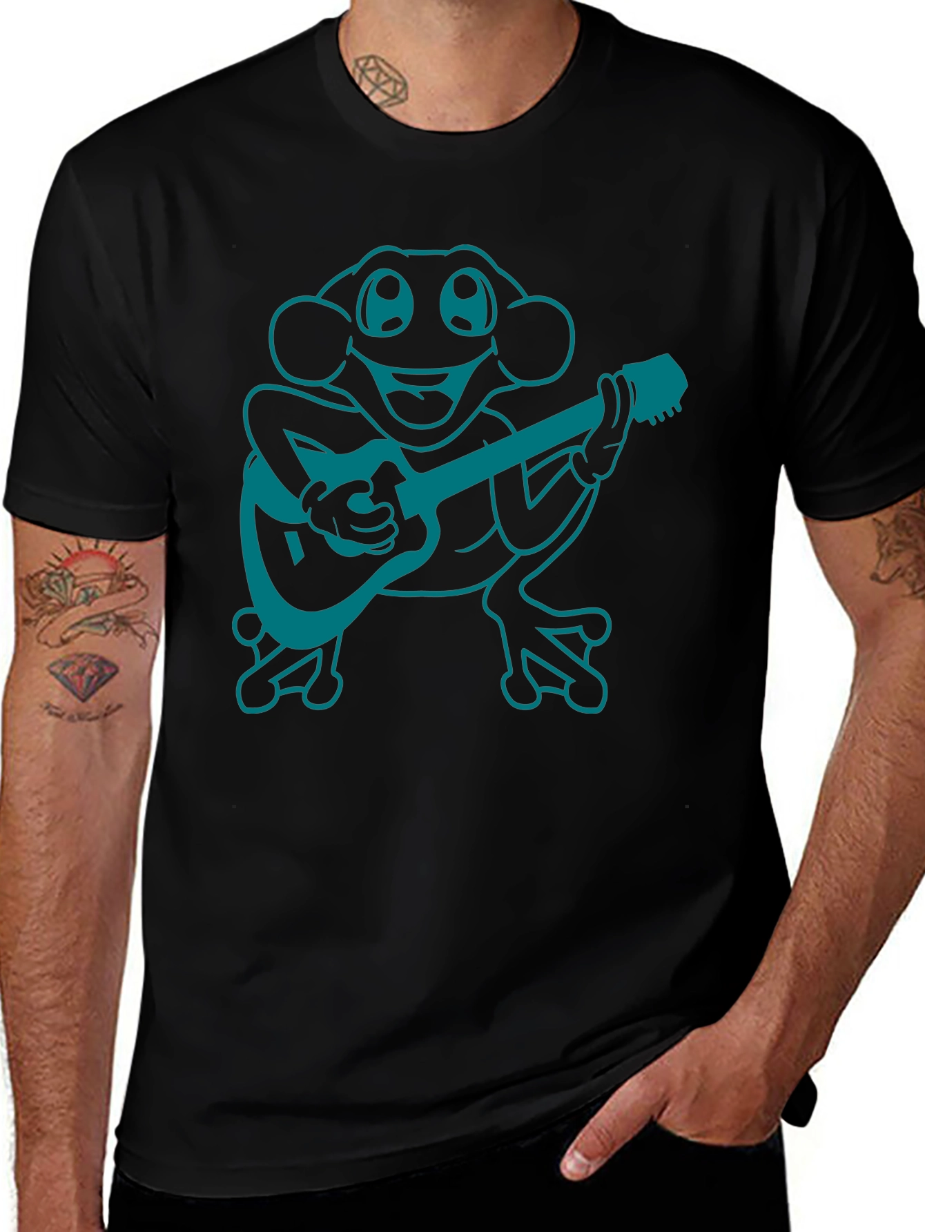 Variant 18 of Frog Playing Guitar Graphic T-Shirt