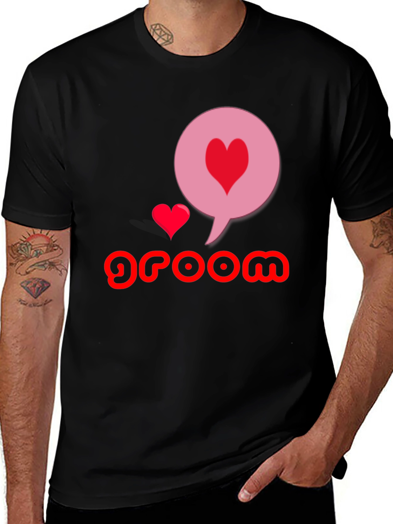 Variant 26 of Groom Heart Graphic Tee - Stylish Wedding Apparel