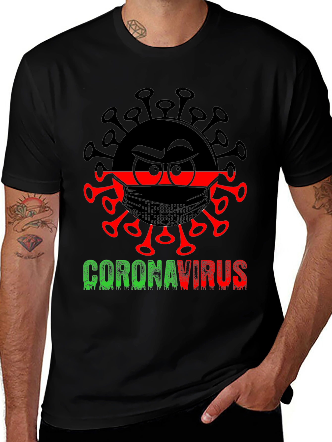 Variant 11 of COVID-19 Virus Graphic Black T-Shirt