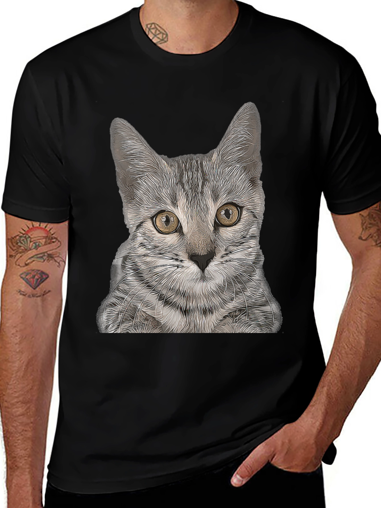Variant 24 of Cat Graphic T-Shirt - Soft Cotton Blend Tee