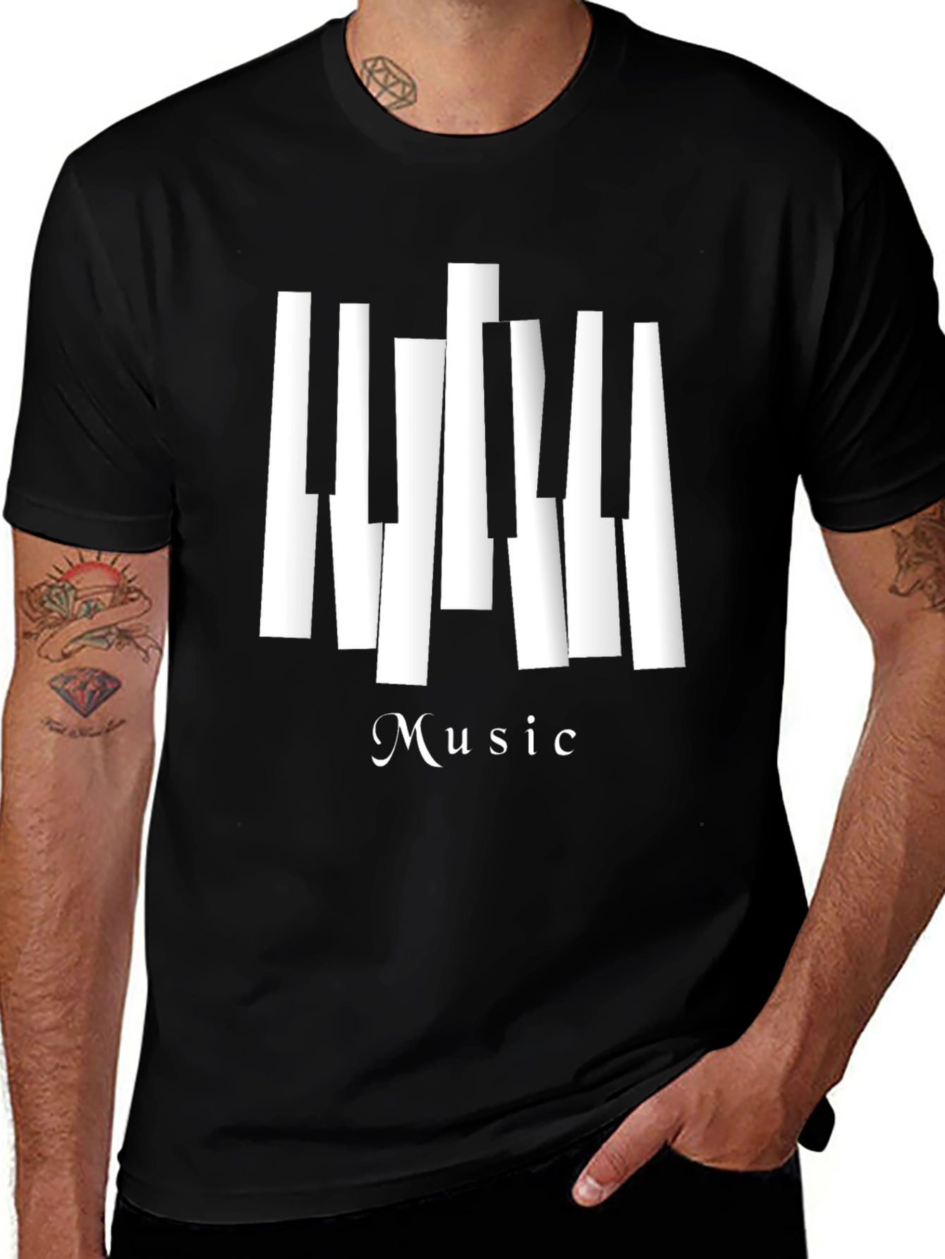 Variant 12 of Music T-Shirt - Piano Keys Design
