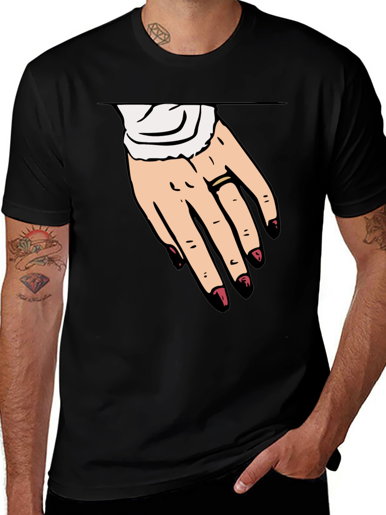 Variant 9 of Hand Illustration Graphic Print T-Shirt