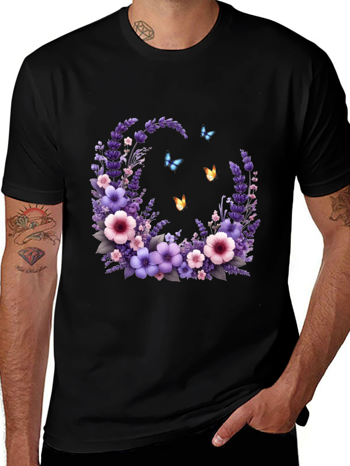 Variant 20 of Floral Butterfly Graphic Tee - Stylish Casual Wear