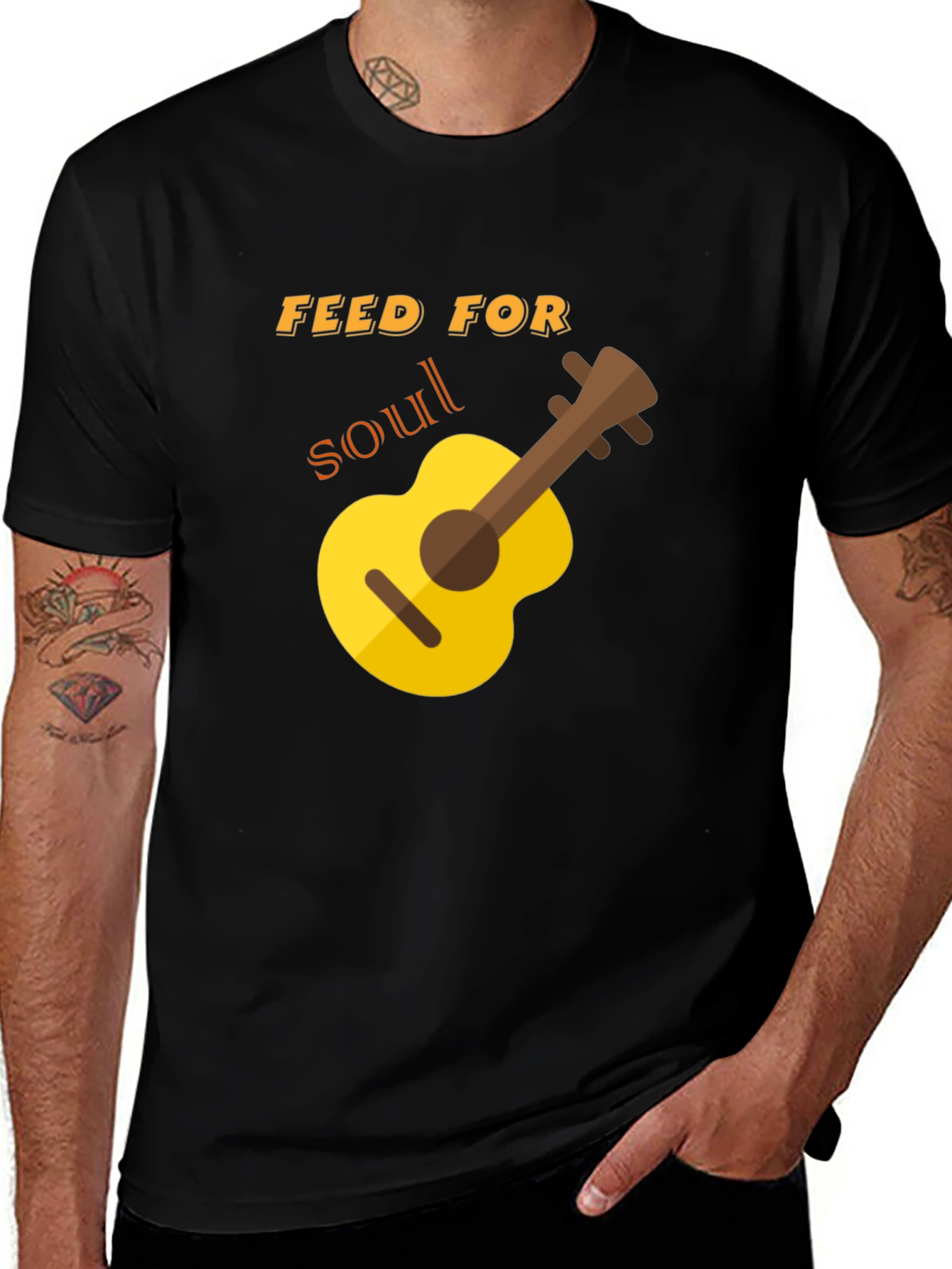 Variant 20 of Feed for Soul Guitar Graphic Tee - Black