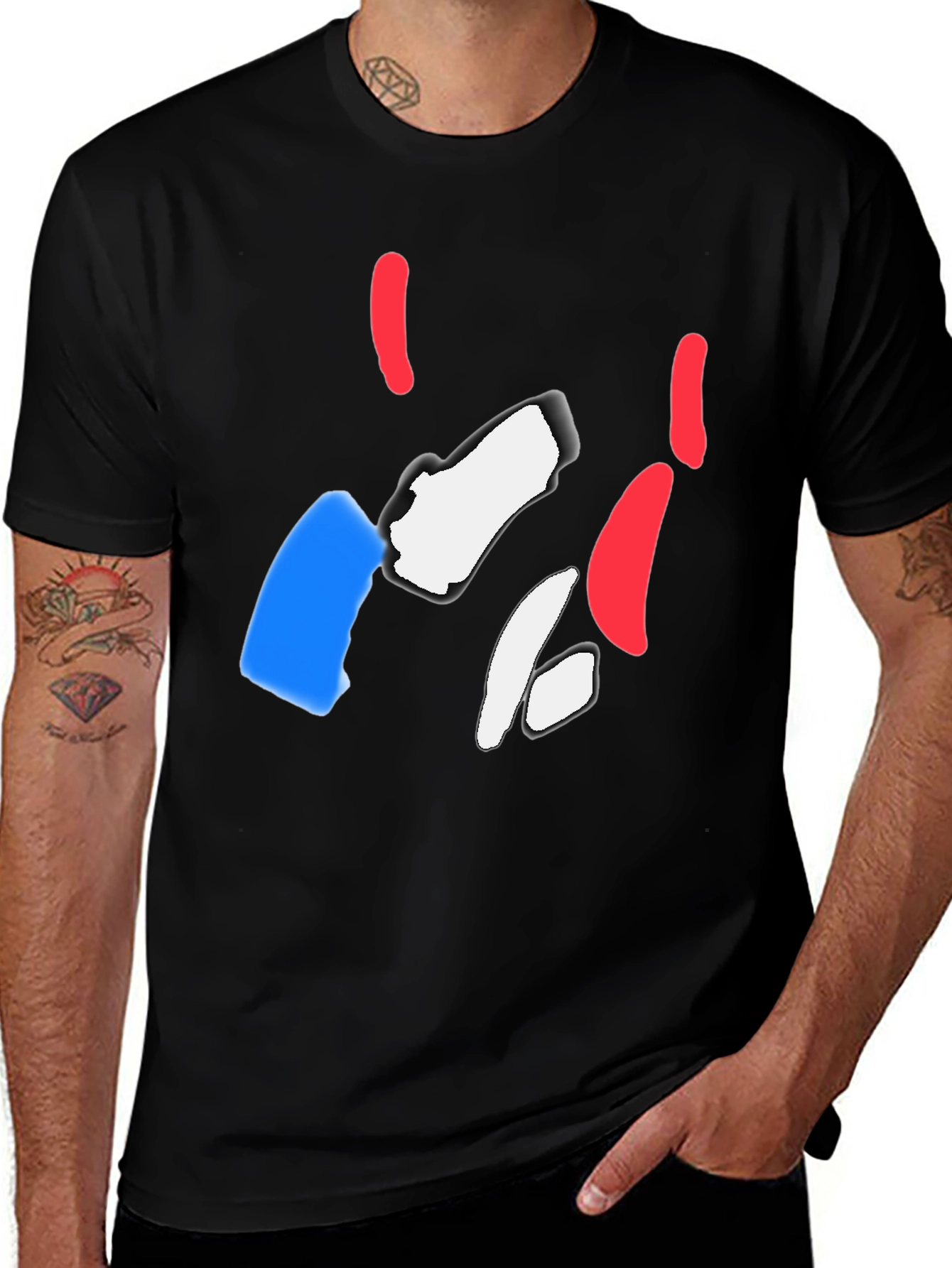 Variant 22 of Abstract Graphic Print Black T-Shirt