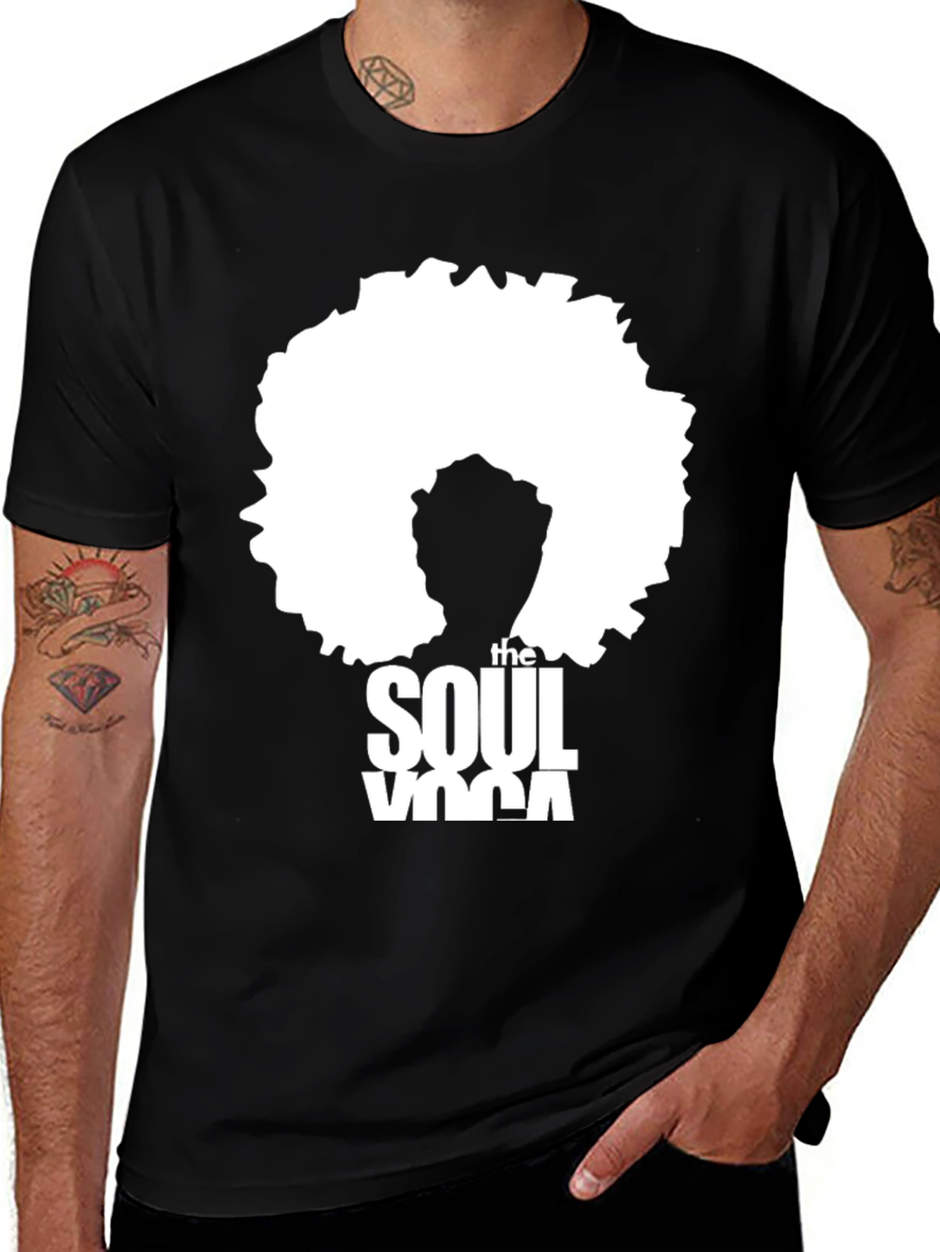 Variant 2 of Soul Yoga Graphic Tee - Black Cotton T-Shirt