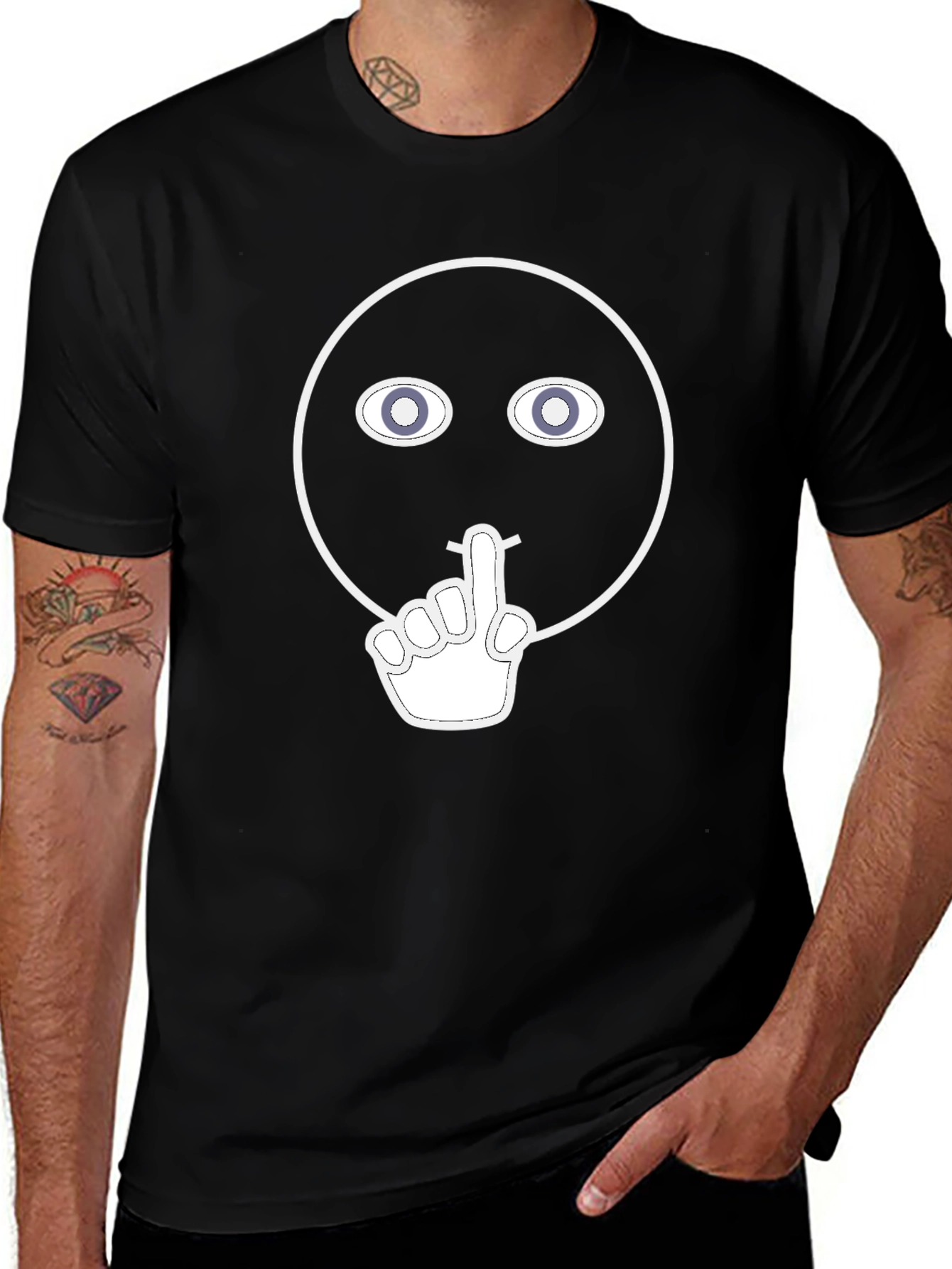 Variant 11 of Shhh Emoji Graphic T-Shirt - Premium Quality