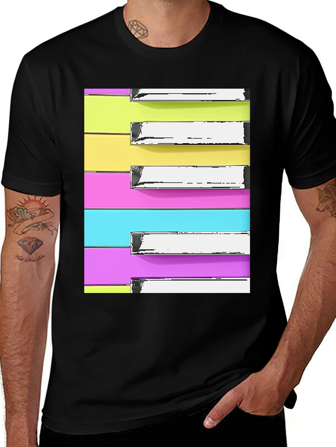 Variant 6 of Piano Keys T-Shirt - Retro Colorful Music Tee