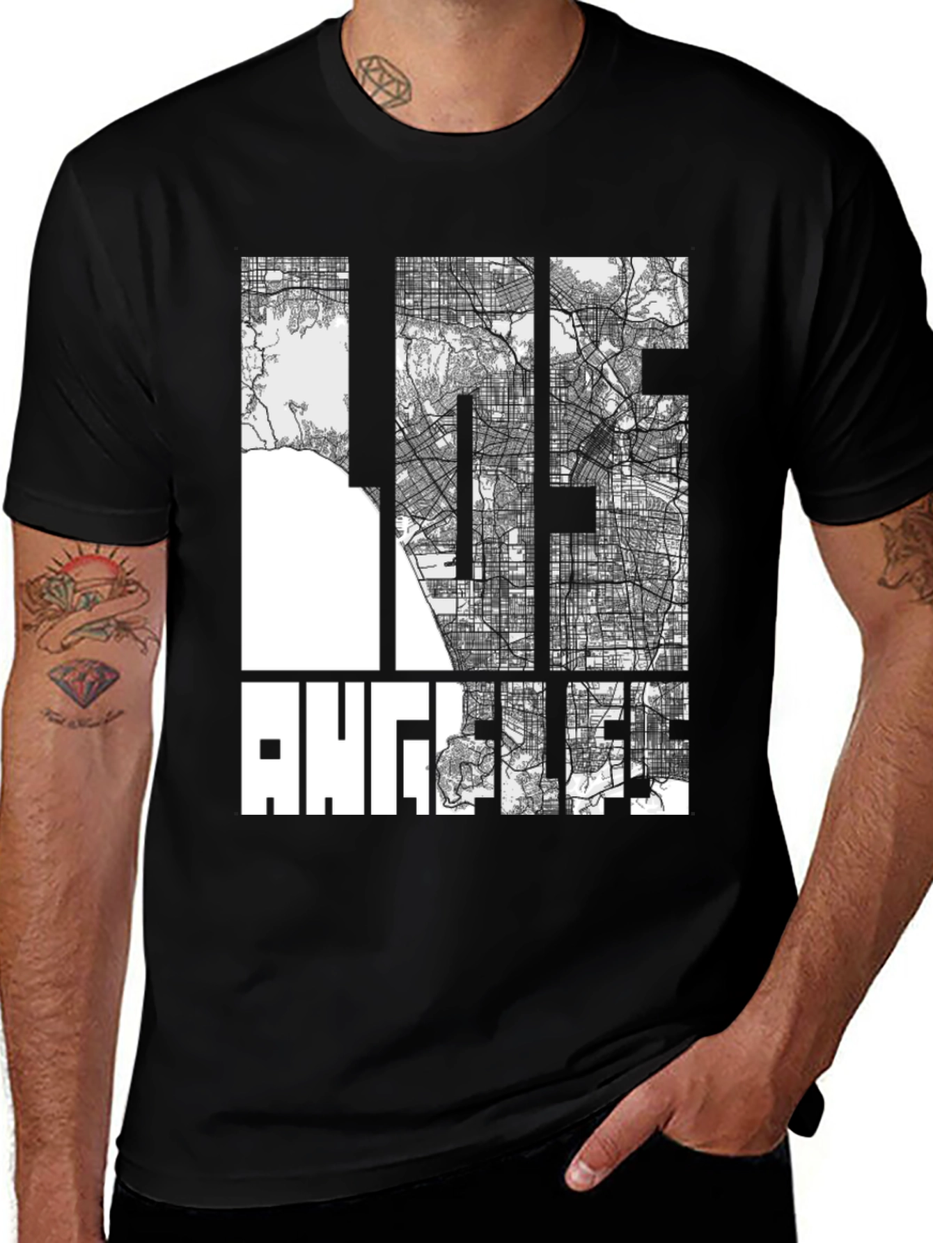 LA Map T-Shirt - Stylish Cityscape Design