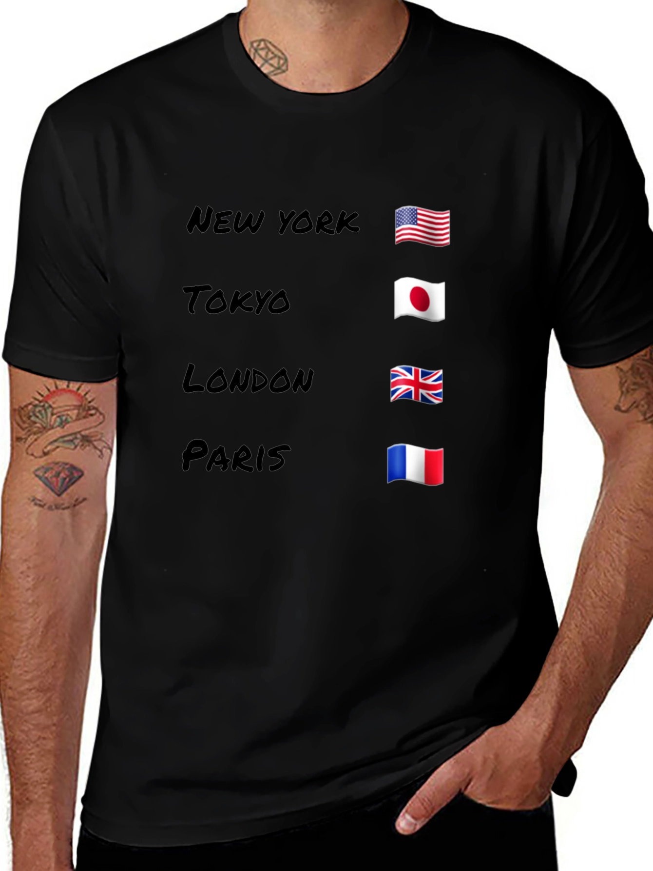 Variant 20 of City Flags Graphic T-Shirt: New York, Tokyo, London, Paris