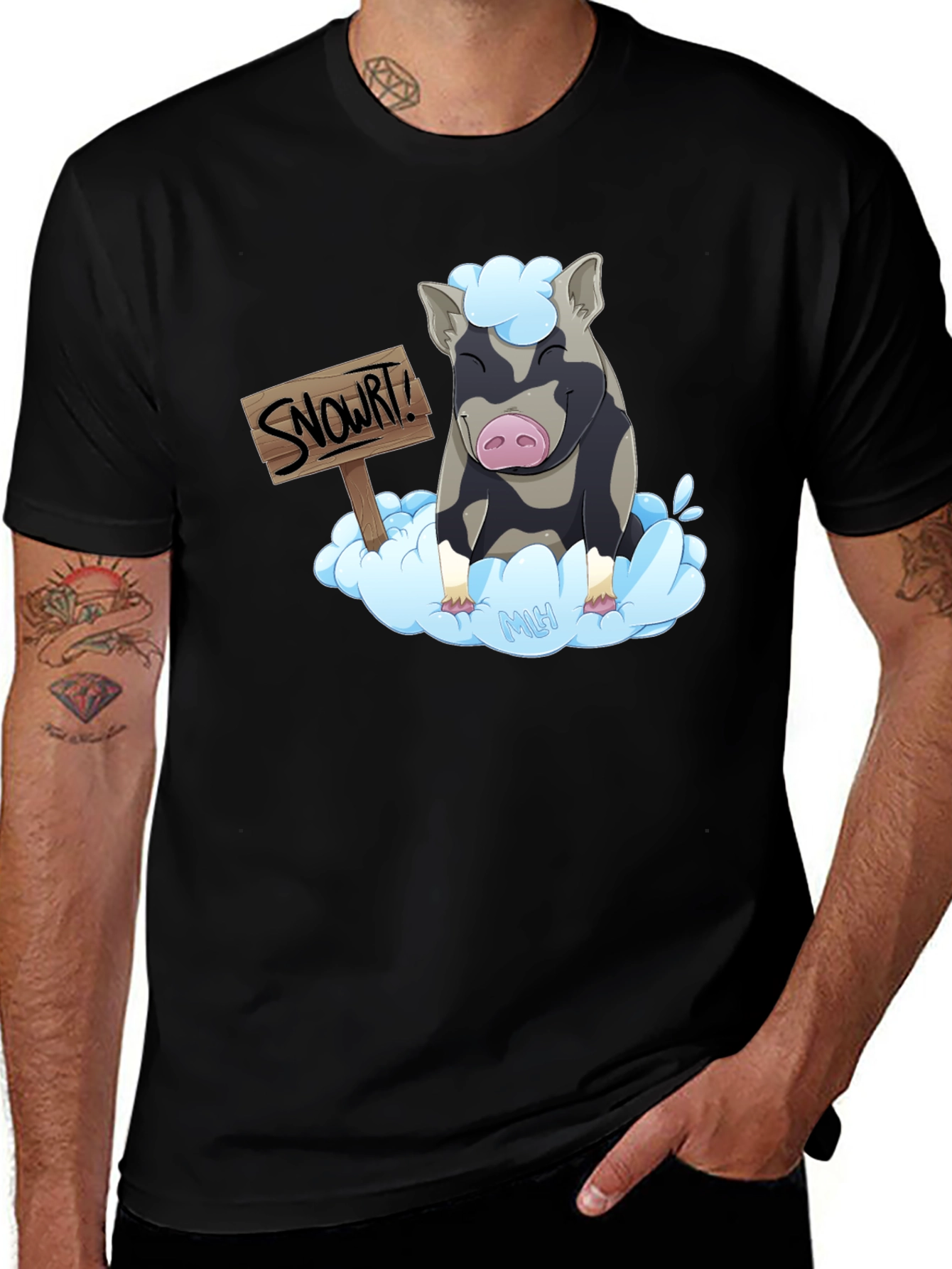Variant 22 of Snort! Pig Cloud T-Shirt - Men's Graphic Tee