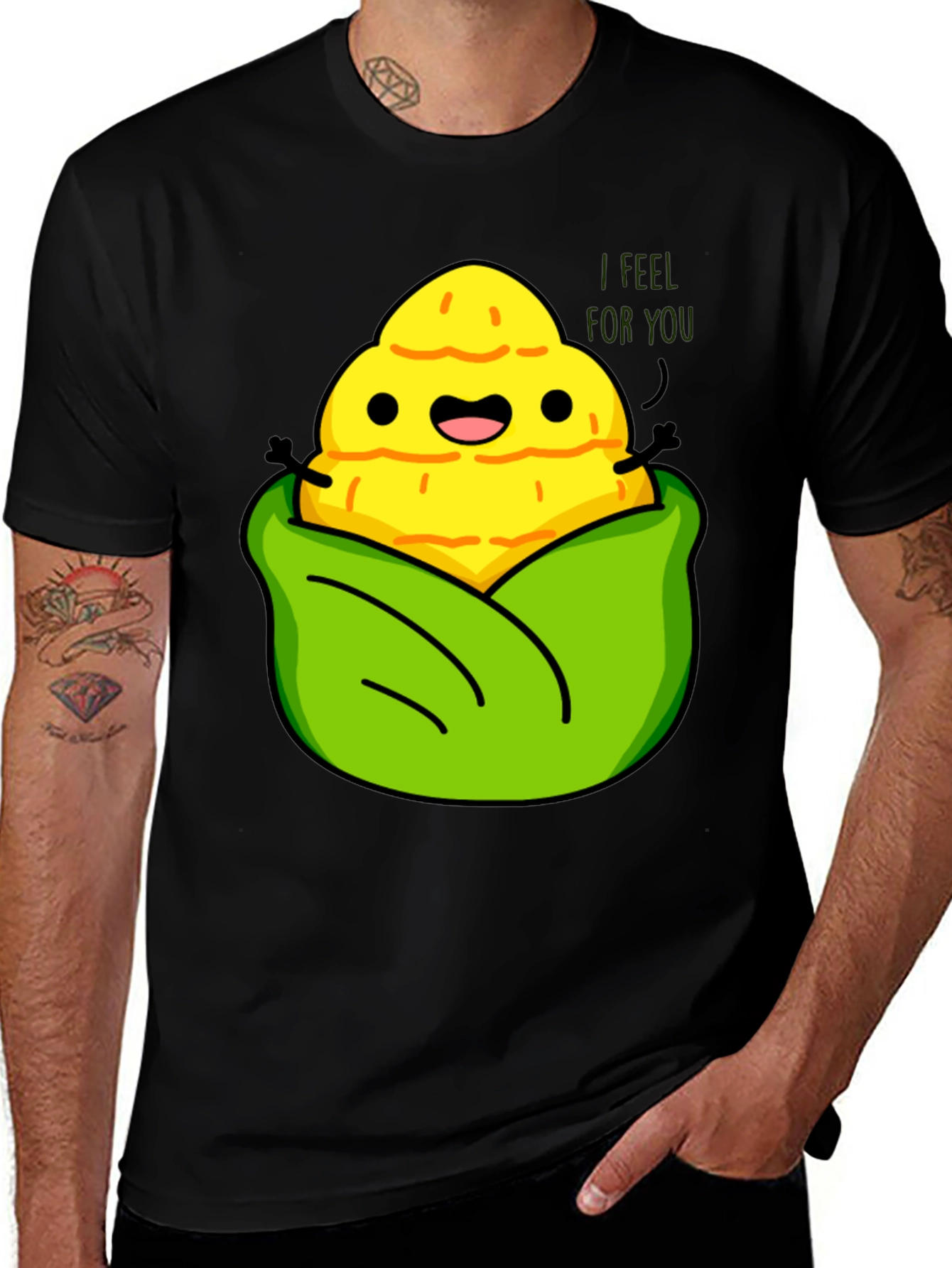 Variant 10 of Cute Corn Cartoon Graphic T-Shirt - Feel For You
