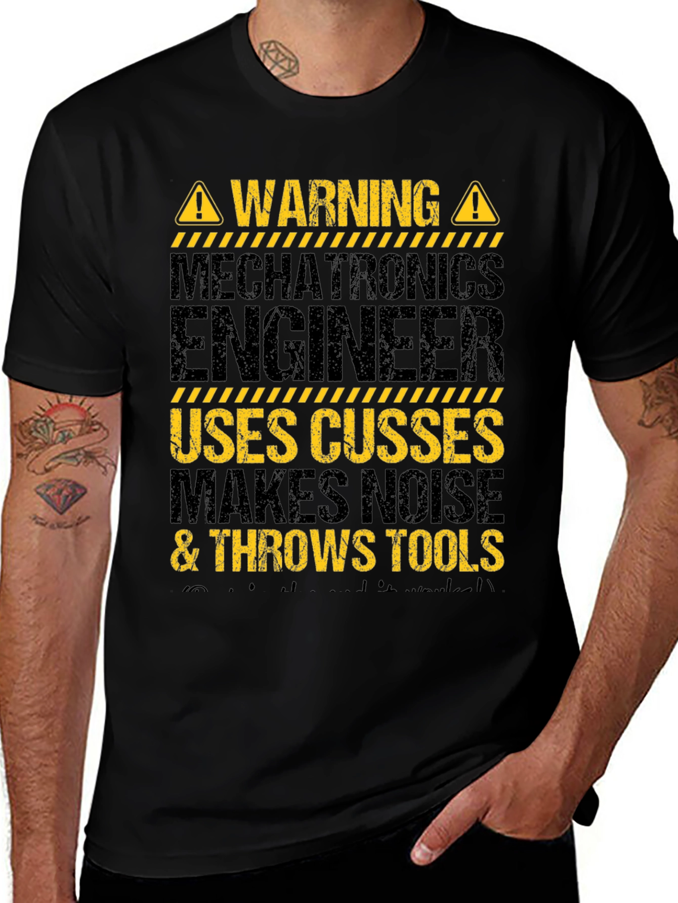 Variant 27 of Warning Mechatronics Engineer Graphic T-Shirt
