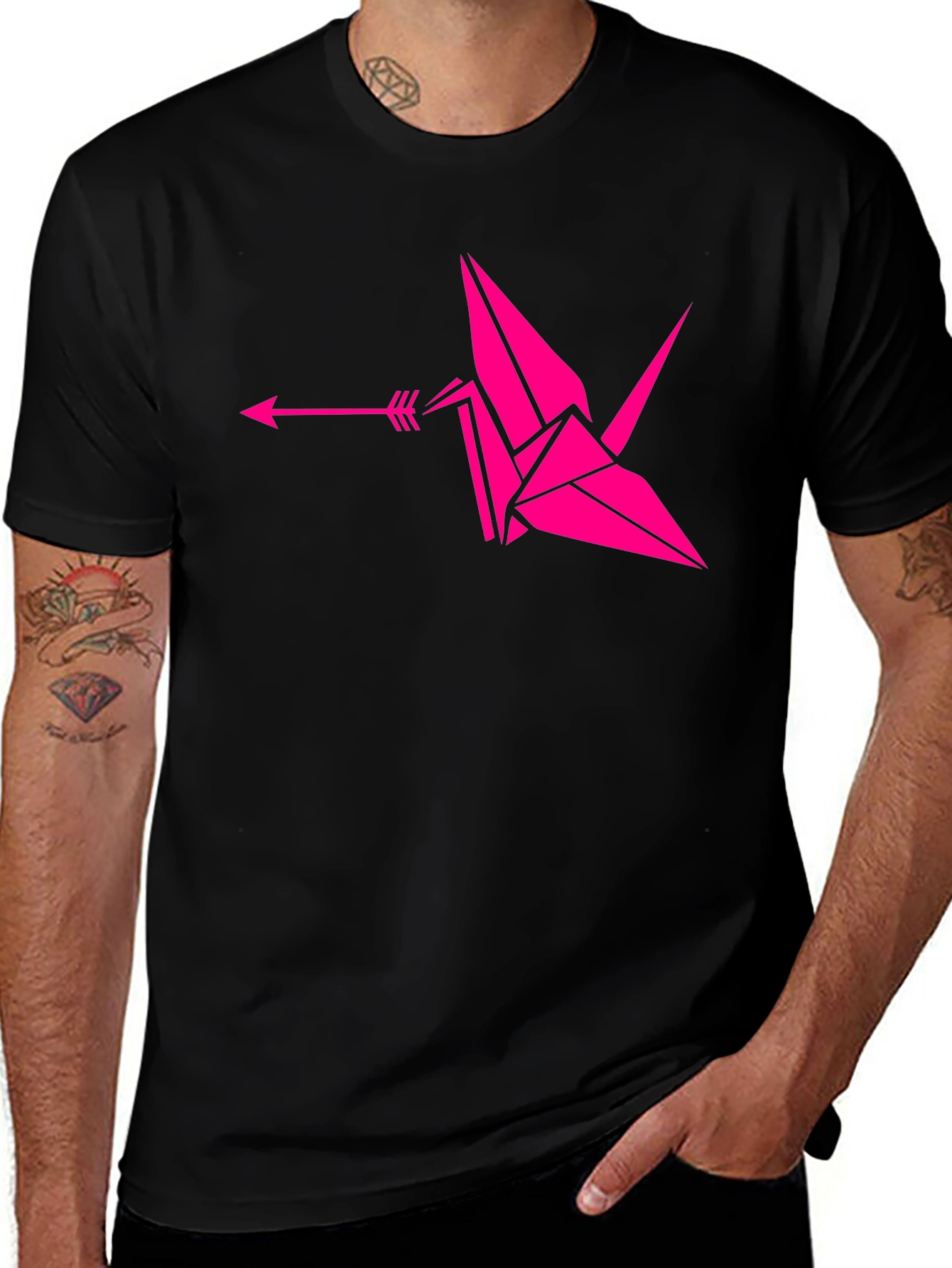 Variant 28 of Origami Crane Arrow T-Shirt - Stylish Graphic Tee