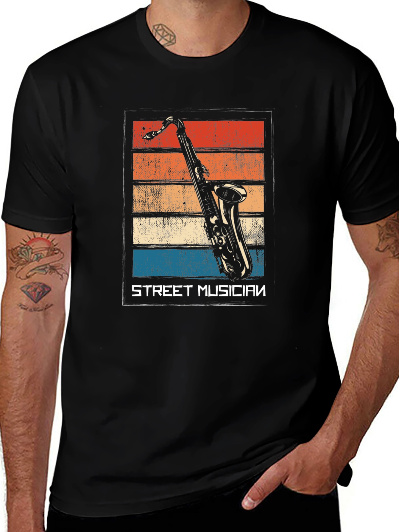 Variant 4 of Street Musician Saxophone Graphic T-Shirt