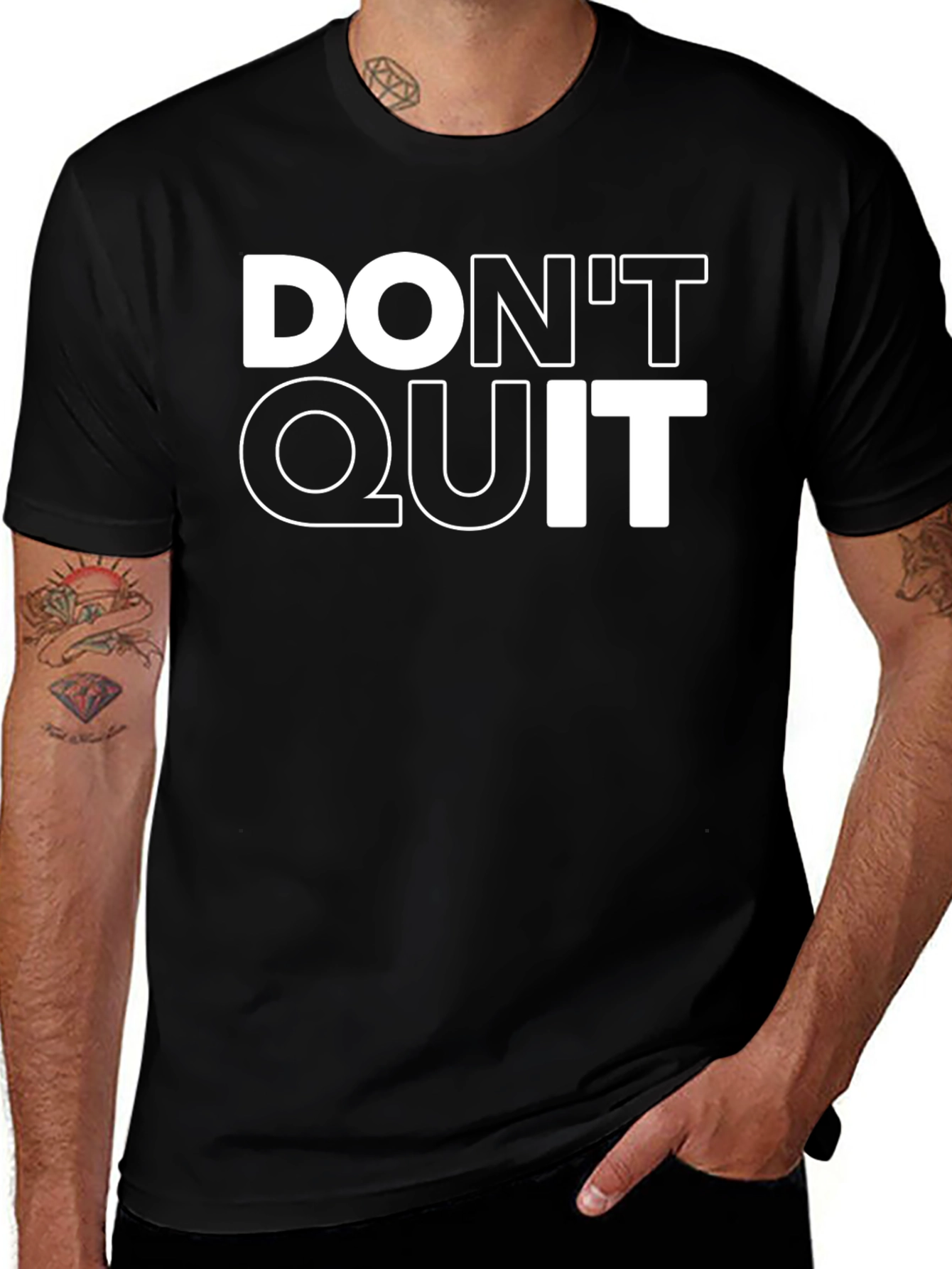 Variant 2 of Don't Quit Motivational T-Shirt - Black