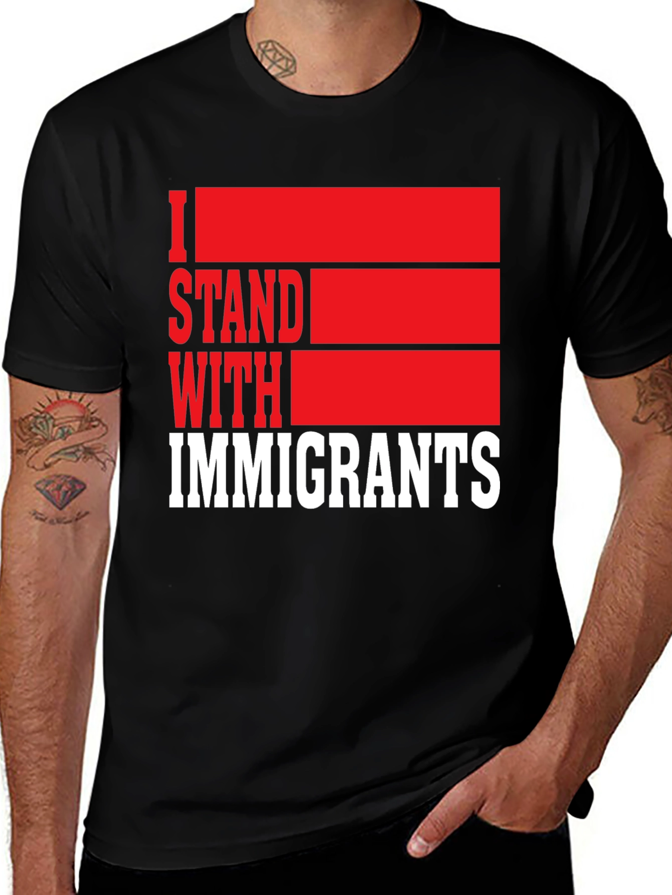 Variant 9 of I Stand With Immigrants Graphic T-Shirt - Unisex