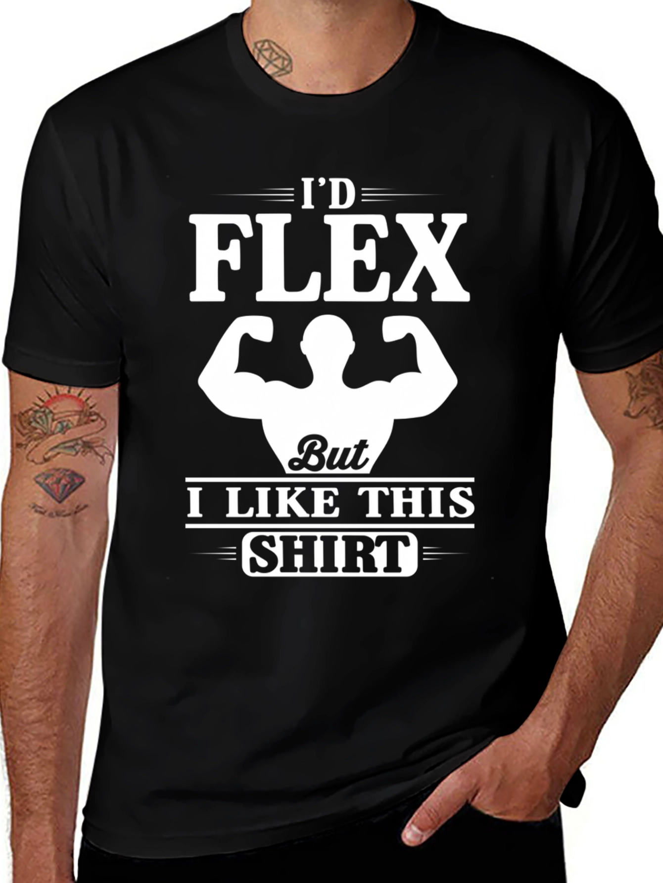 Variant 24 of I'd Flex But I Like This Shirt - Funny Workout Tee