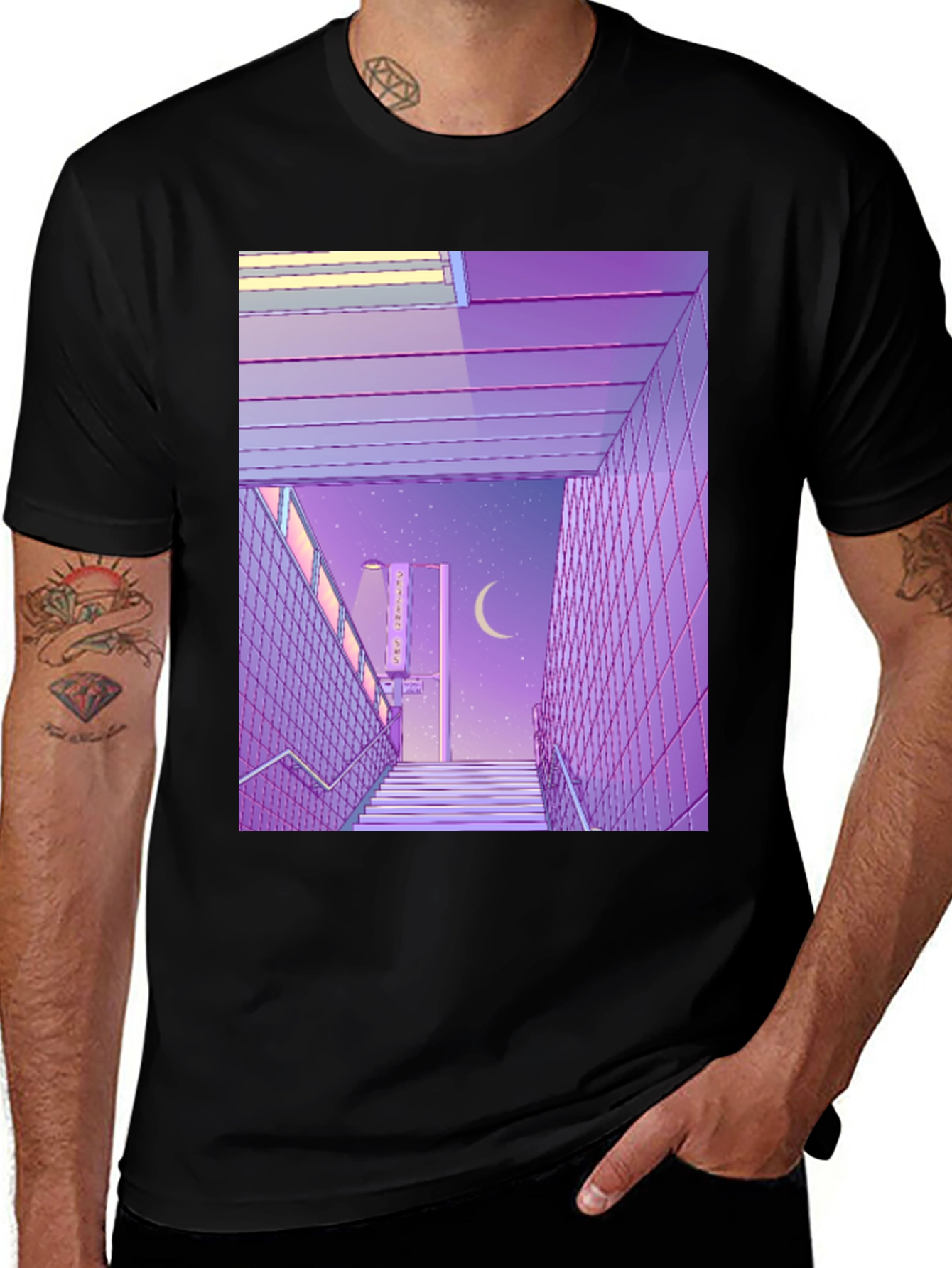 Variant 16 of Synthwave Stairway T-Shirt