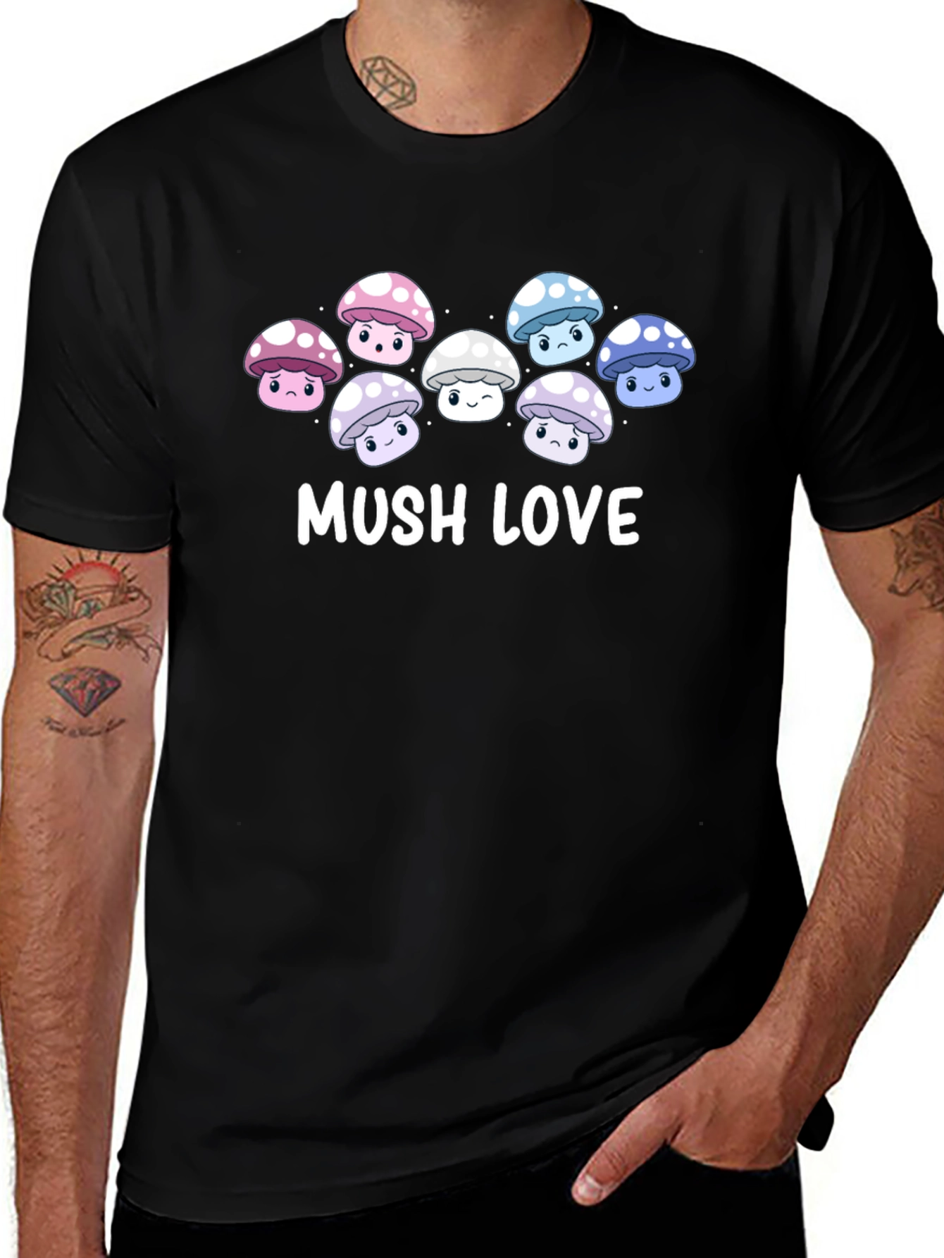 Variant 14 of Mushroom Love Graphic Tee - Cute Unisex T-Shirt